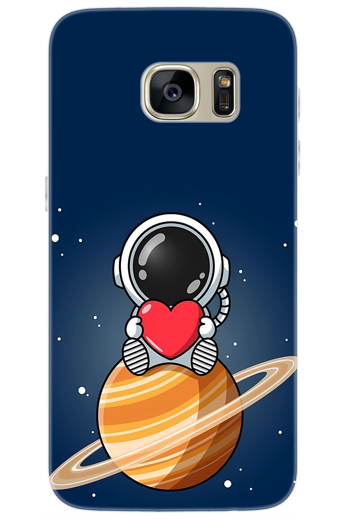 Ceppare Samsung Galaxy S7 (SM-G930F) Uyumlu Kılıf Desen Baskılı Silikon Astronot STK:697 CP-n393Yyn
