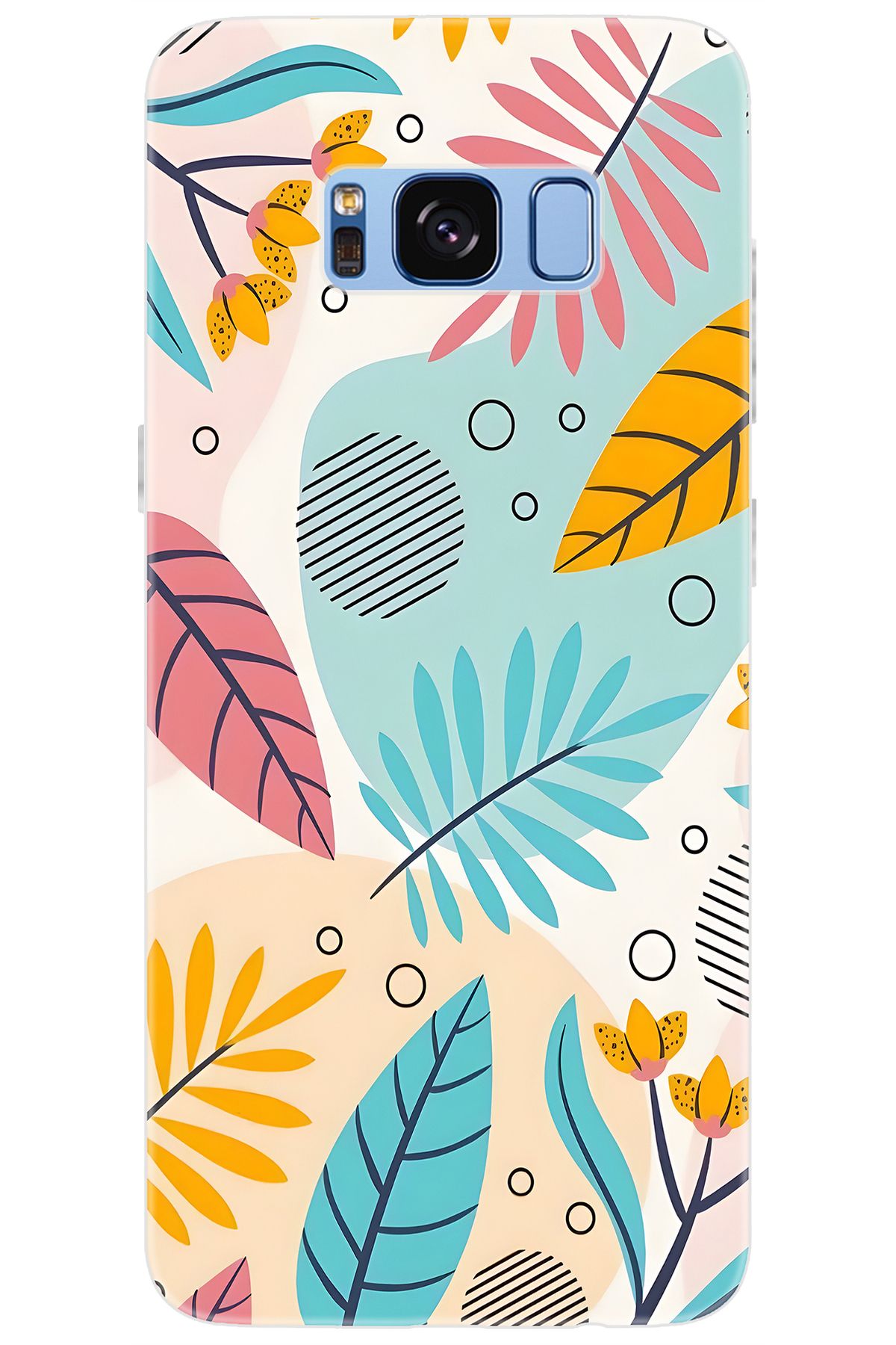 Ceppare Samsung Galaxy S8 (SM-G950F) Uyumlu Kılıf Desen Baskılı Silikon Renkli Yapraklar STK:643 CP-3q6i97d