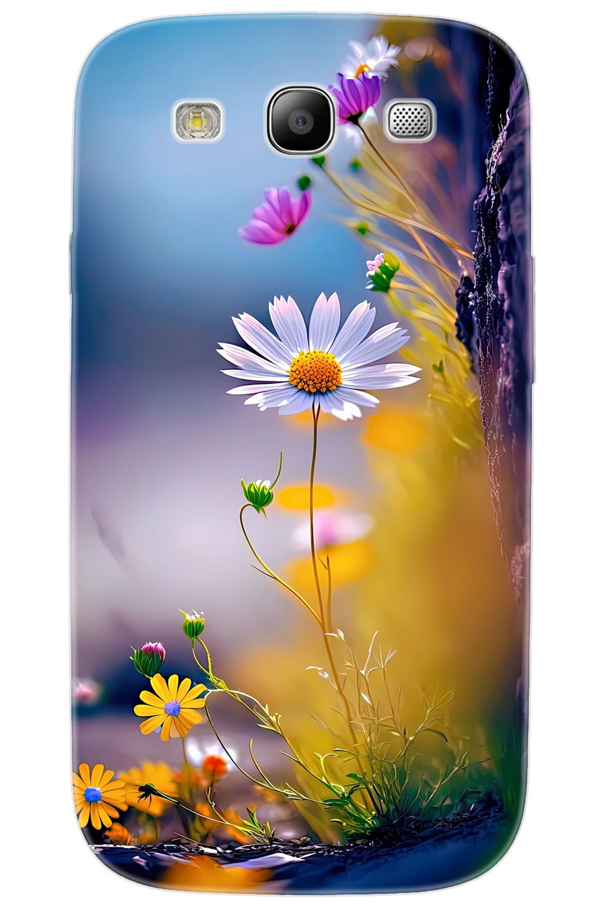 Ceppare Samsung Galaxy S3 (GT-I9300) Uyumlu Kılıf Desen Baskılı Silikon Papatya Seri STK:1000 CP-NAZ3Yst