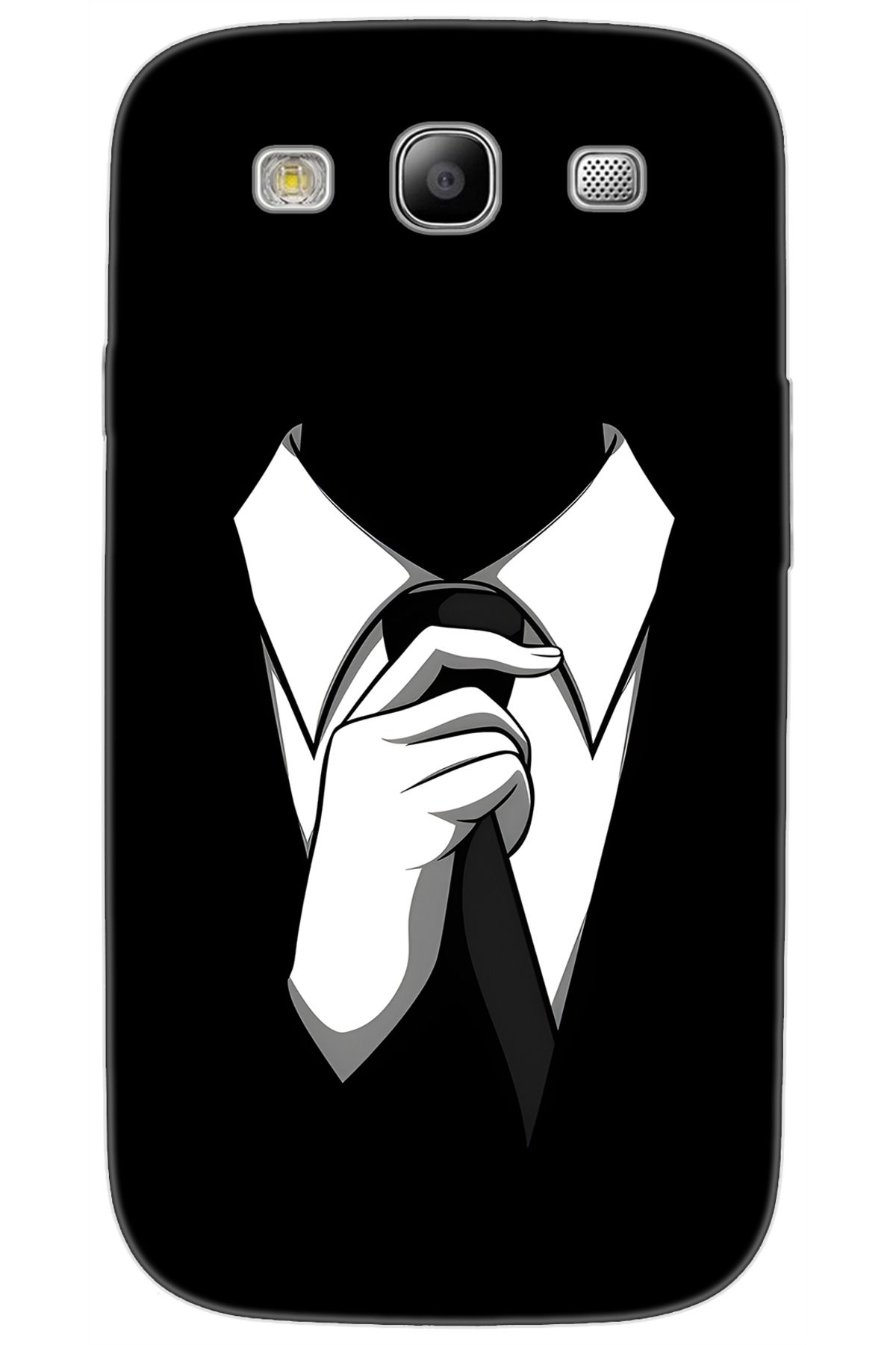 Ceppare Samsung Galaxy S3 (GT-I9300) Uyumlu Kılıf Desen Baskılı Silikon Gizemli Adam STK:611 CP-VmlupDT