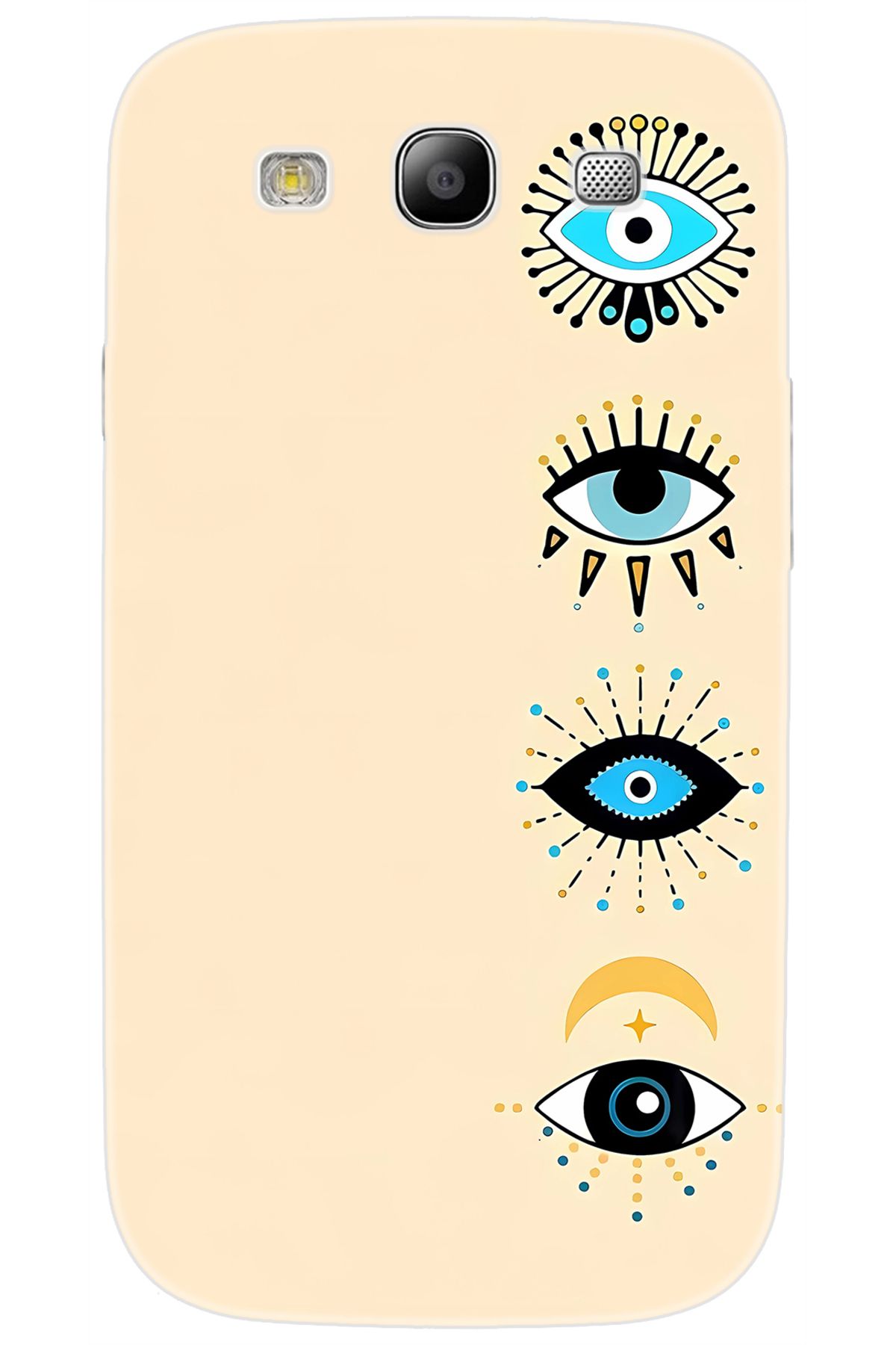 Ceppare Samsung Galaxy S3 (GT-I9300) Uyumlu Kılıf Desen Baskılı Silikon Nazar Gözler STK:742 CP-hwMShAH