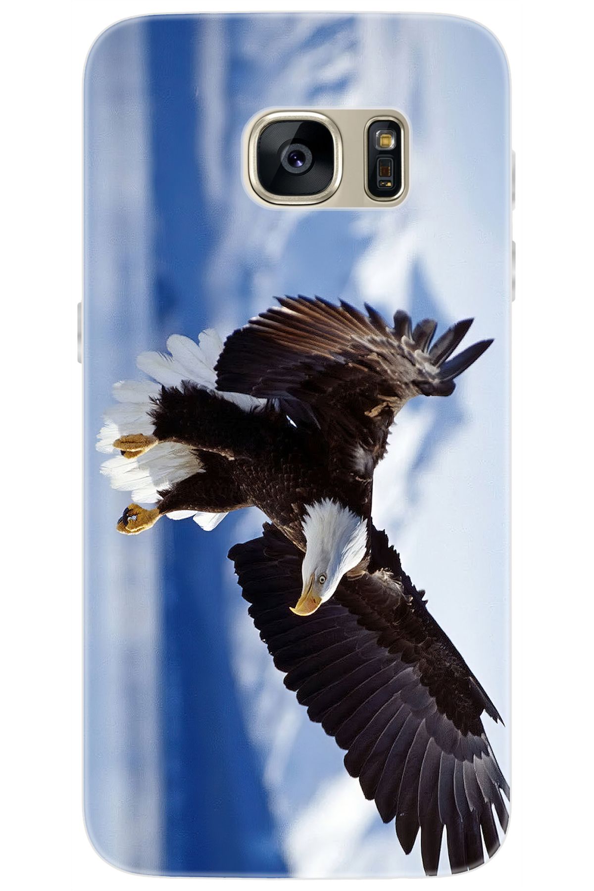 Ceppare Samsung Galaxy S7 (SM-G930F) Uyumlu Kılıf Desen Baskılı Silikon Kartal STK:183 CP-aQZyV0O