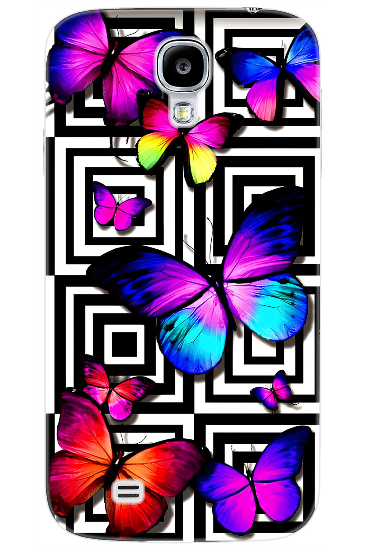 Ceppare Samsung Galaxy S4 (GT-I9500) Uyumlu Kılıf Desen Baskılı Silikon Kelebek STK:699 CP-s77Jej5