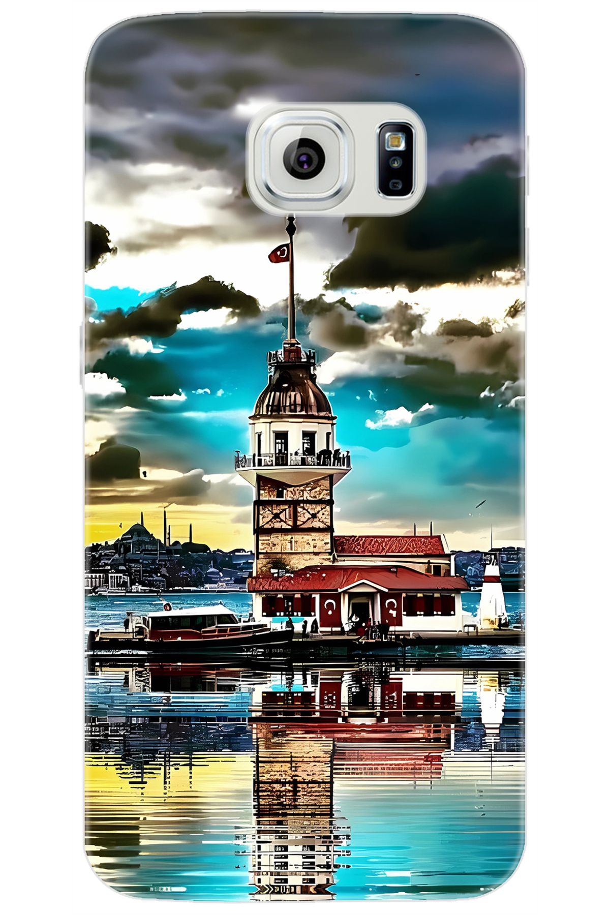 Ceppare Samsung Galaxy S6 (SM-G920F) Uyumlu Kılıf Desen Baskılı Silikon Kız Kulesi STK:692 CP-HZq6S2B