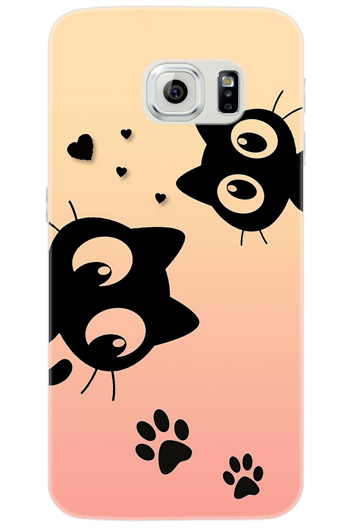 Ceppare Samsung Galaxy S6 (SM-G920F) Uyumlu Kılıf Desen Baskılı Silikon Kedi STK:626 CP-JYA4rui