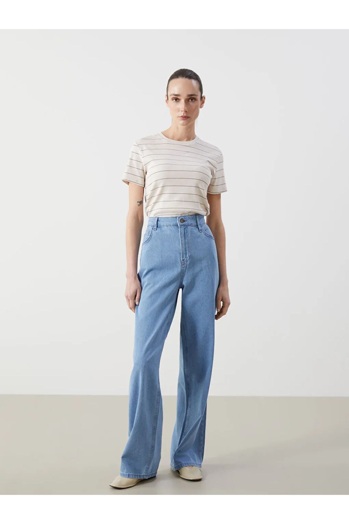 LC Waikiki LCW ECO Indigo Wideleg Kadın Jean Pantolon
