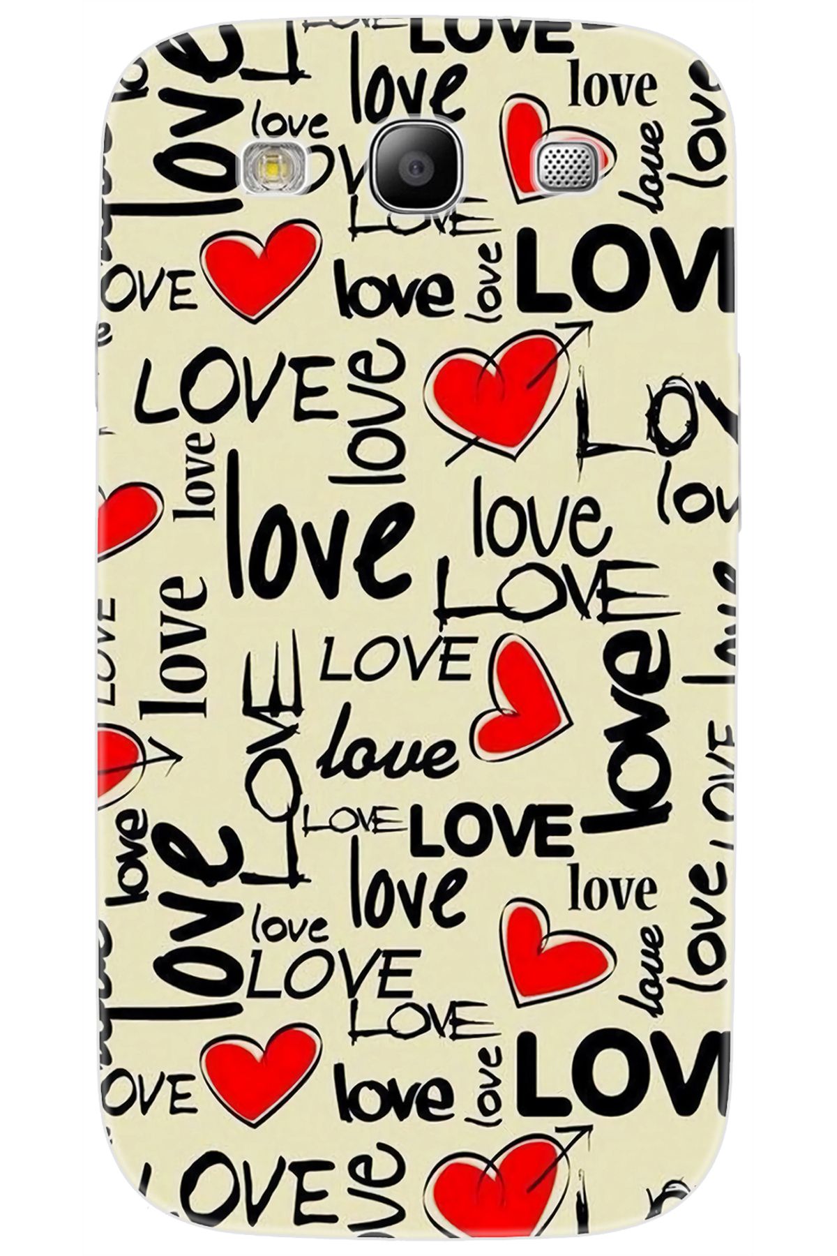 Ceppare Samsung Galaxy S3 (GT-I9300) Uyumlu Kılıf Desen Baskılı Silikon Love Serisi STK:728 CP-ibq4lOP