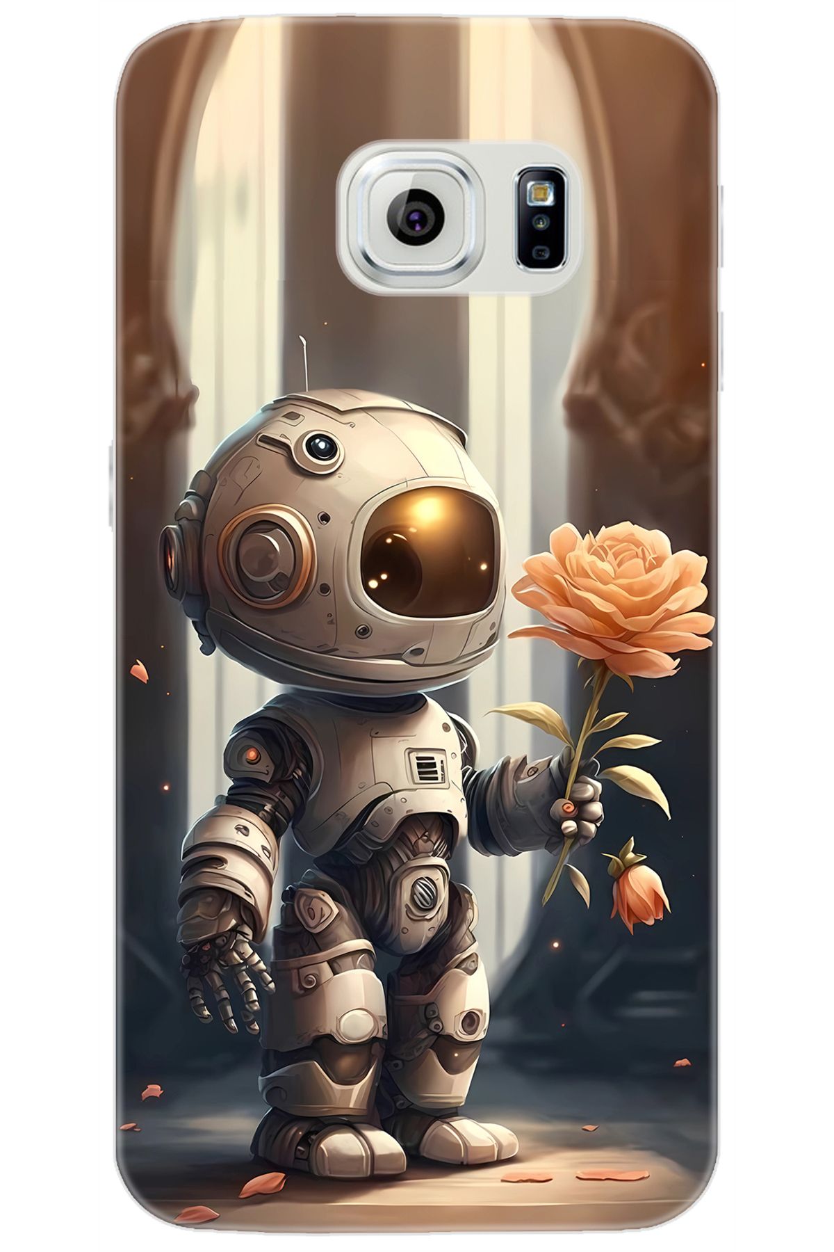 Ceppare Samsung Galaxy S6 (SM-G920F) Uyumlu Kılıf Desen Baskılı Silikon Astronot STK:620 CP-JHcjTkA