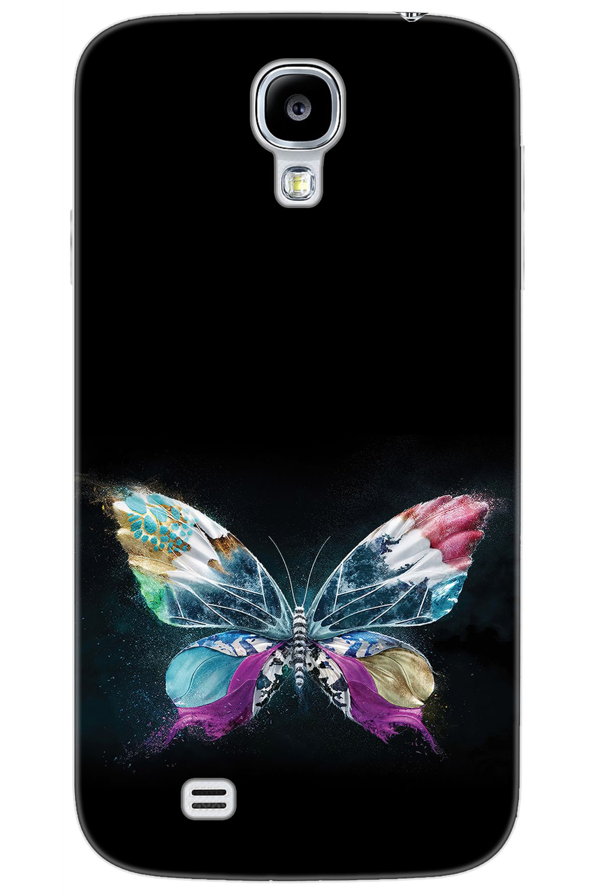 Ceppare Samsung Galaxy S4 (GT-I9500) Uyumlu Kılıf Desen Baskılı Silikon Kelebek Resim STK:548 CP-jG3A2pS