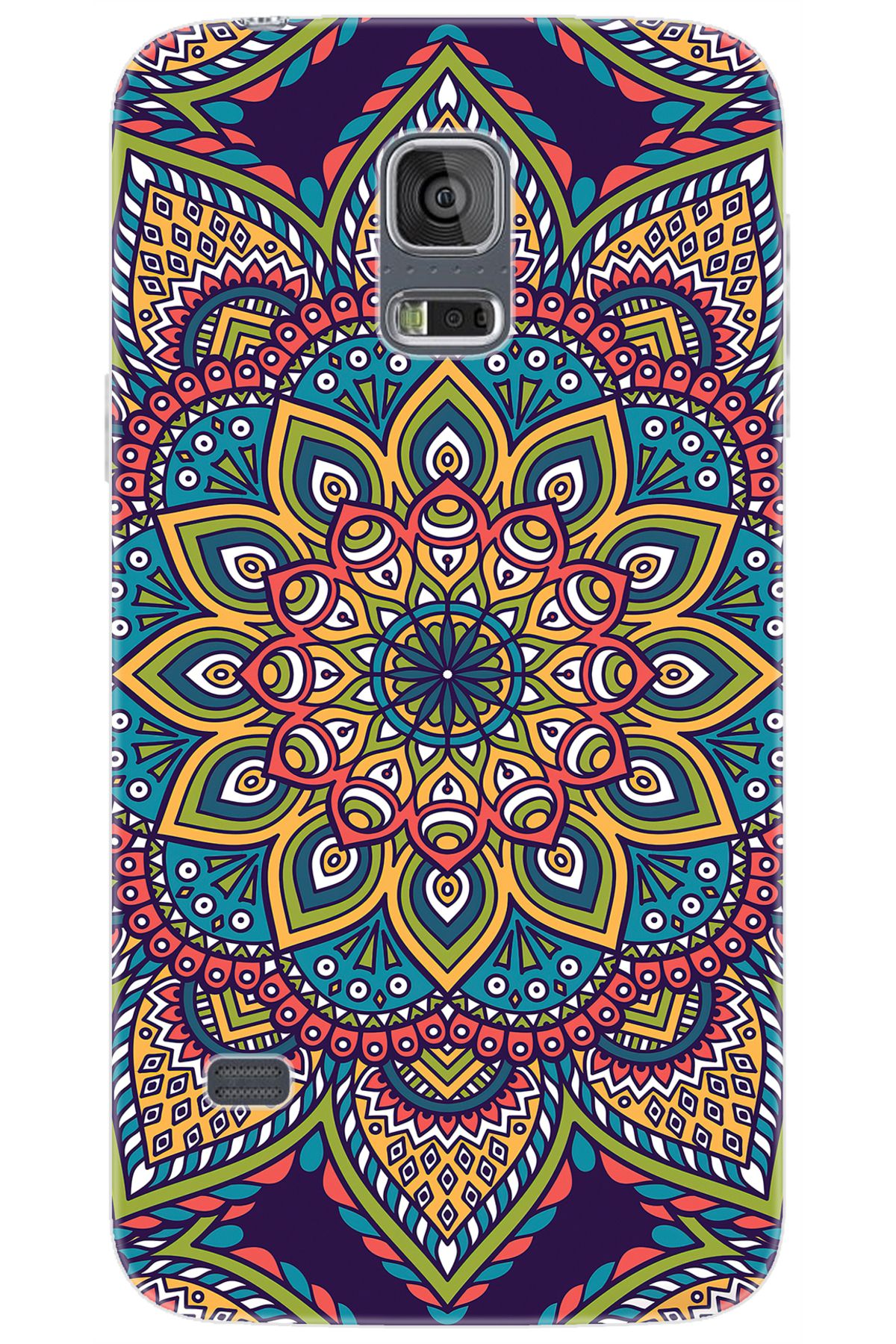 Ceppare Samsung Galaxy S5 (SM-G900F) Uyumlu Kılıf Desenli Silikon Mandala Vektör Tasarım STK:502 CP-XFR9AmZ