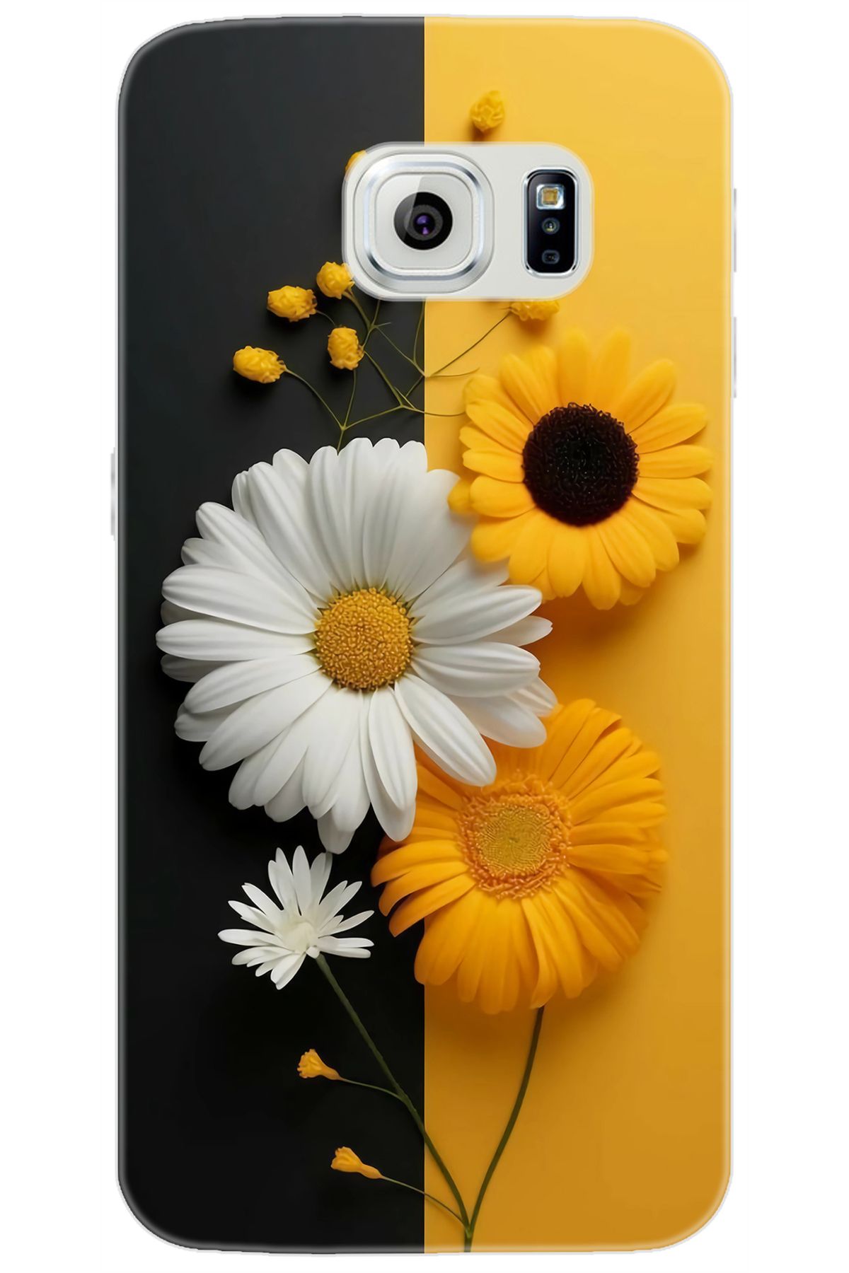Ceppare Samsung Galaxy S6 (SM-G920F) Uyumlu Kılıf Desen Baskılı Silikon Papatya Serisi STK:737 CP-DpdauY8