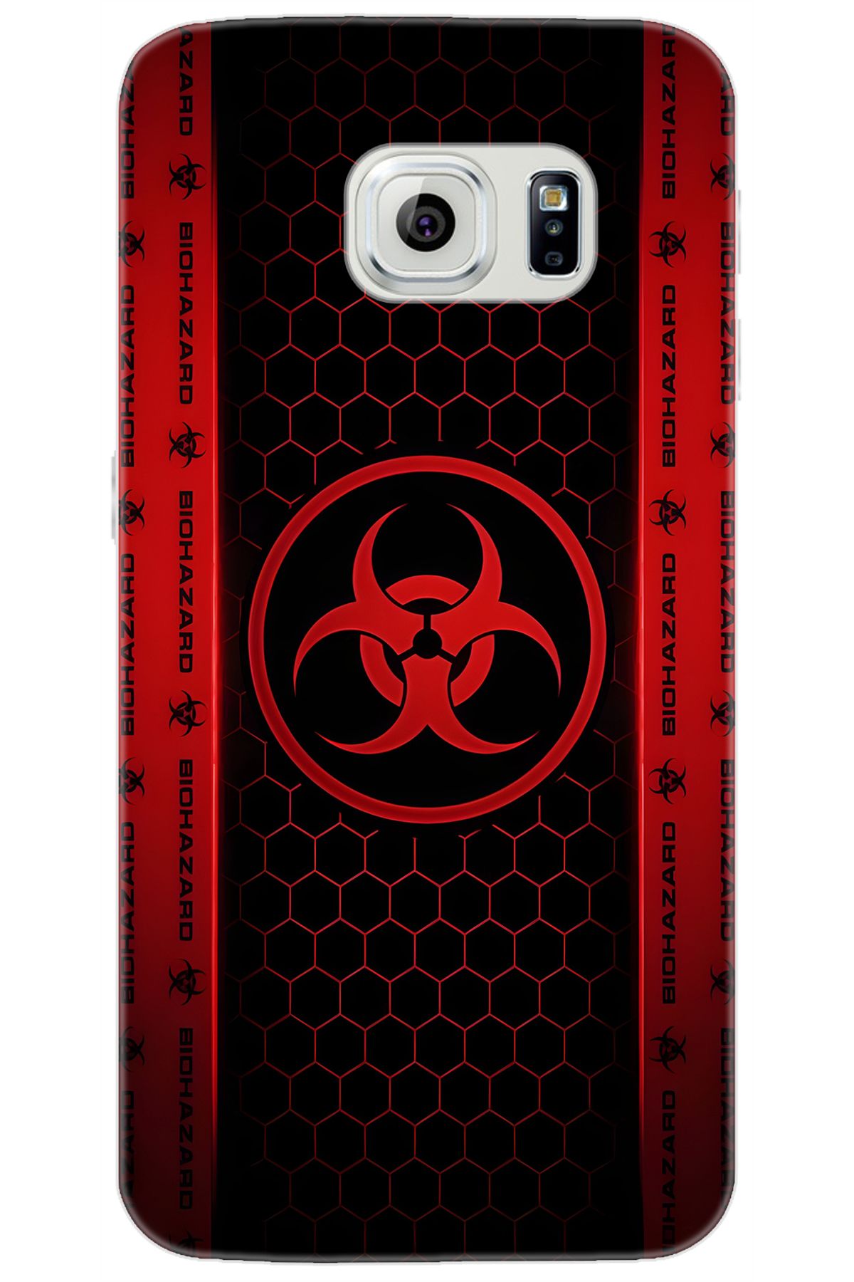 Ceppare Samsung Galaxy S6 (SM-G920F) Uyumlu Kılıf Desen Baskılı Silikon Biohazard STK:754 CP-MZqztwa