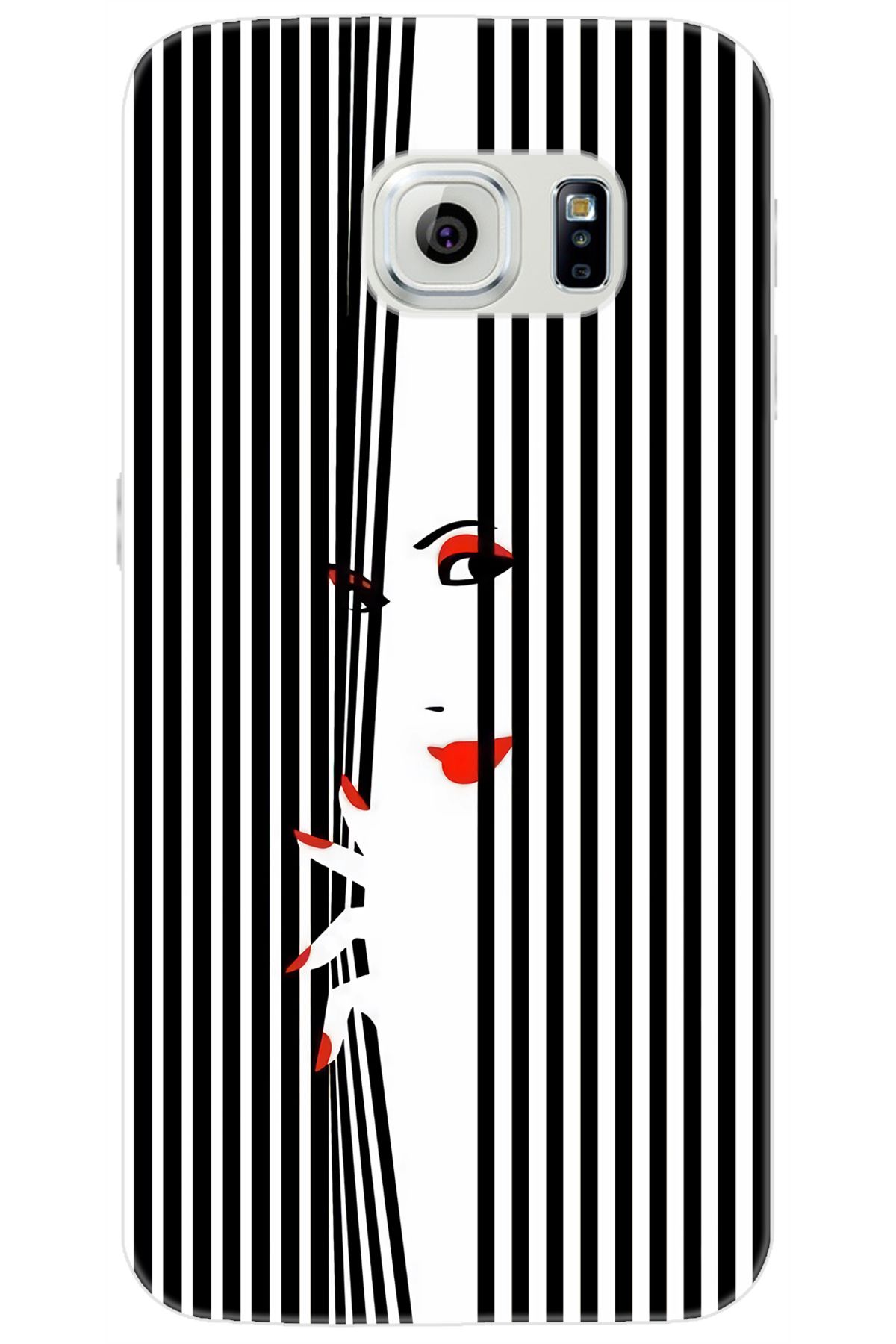 Ceppare Samsung Galaxy S6 (SM-G920F) Uyumlu Kılıf Desenli Silikon Saklambaç Art Style STK:735 CP-PrqYYwD