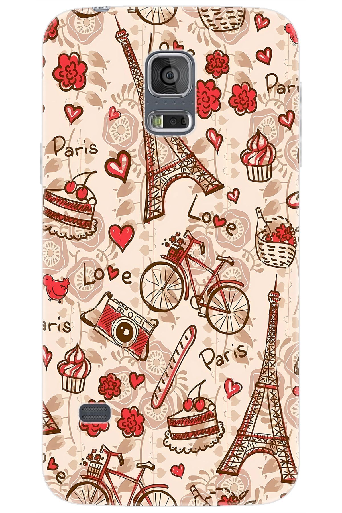 Ceppare Samsung Galaxy S5 (SM-G900F) Uyumlu Kılıf Desen Baskılı Silikon Eyfel Serisi STK:678 CP-GzfzSQm