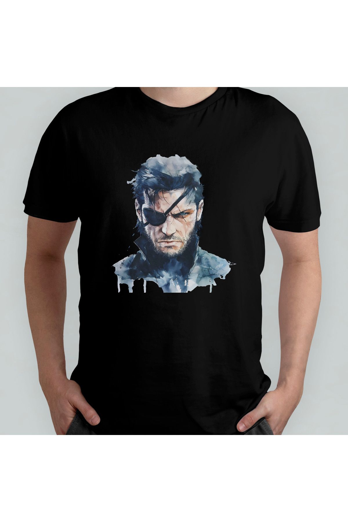 Pixxa Metal Gear Solid - Solid Snake Unisex %100 Pamuklu Bisiklet Yaka T-Shirt Model 3