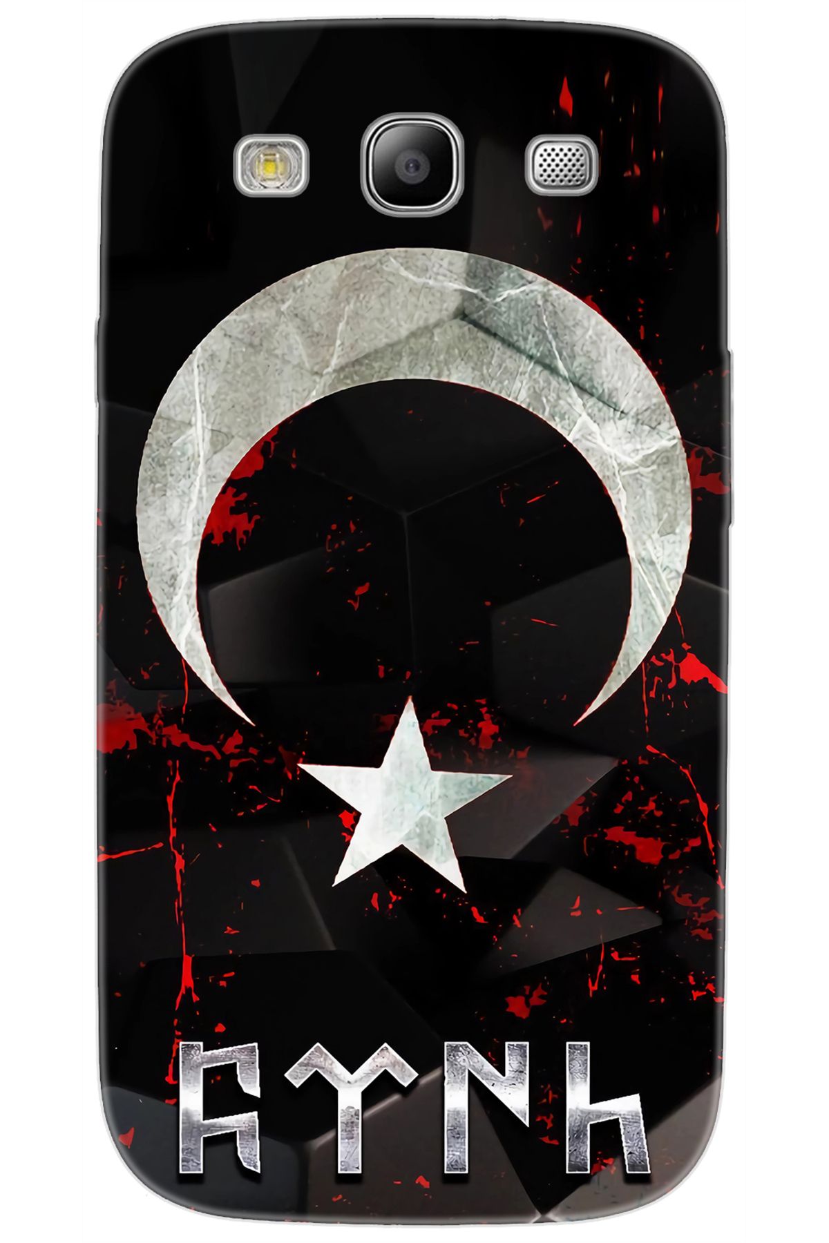 Ceppare Samsung Galaxy S3 (GT-I9300) Uyumlu Kılıf Desen Silikon Ay Yıldız ve Göktürkçe STK:636 CP-PC0hyZ9