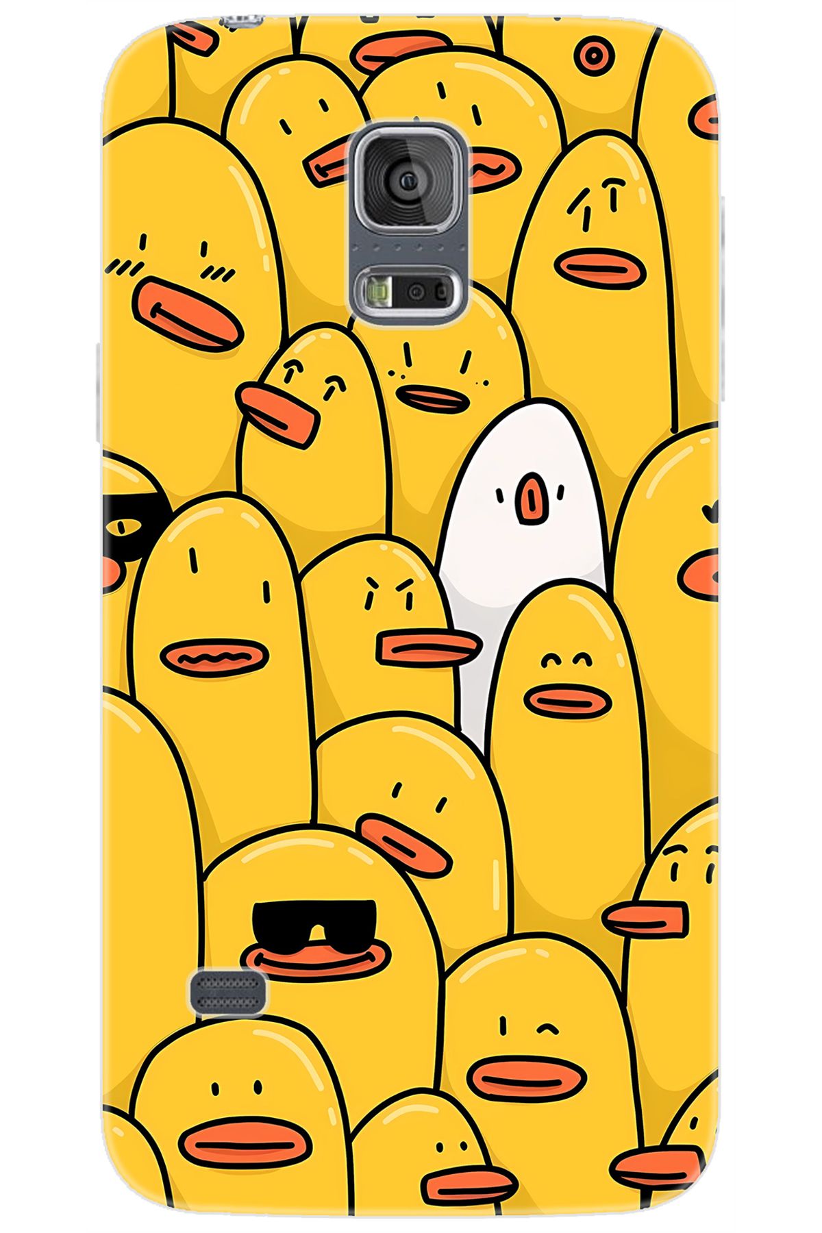 Ceppare Samsung Galaxy S5 (SM-G900F) Uyumlu Kılıf Desen Baskılı Silikon Cool Ördek STK:650 CP-paQcEkG