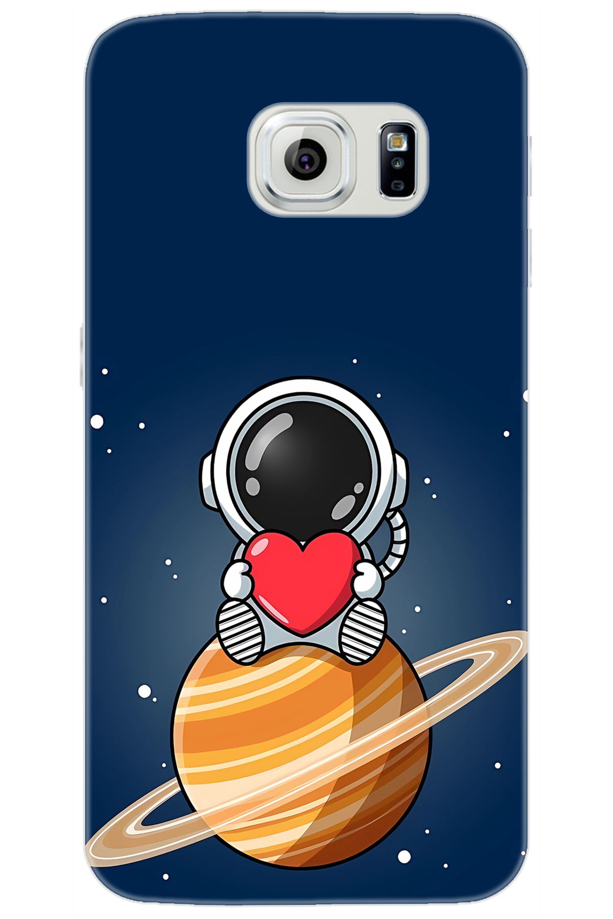 Ceppare Samsung Galaxy S6 (SM-G920F) Uyumlu Kılıf Desen Baskılı Silikon Astronot STK:697 CP-wjizlbd