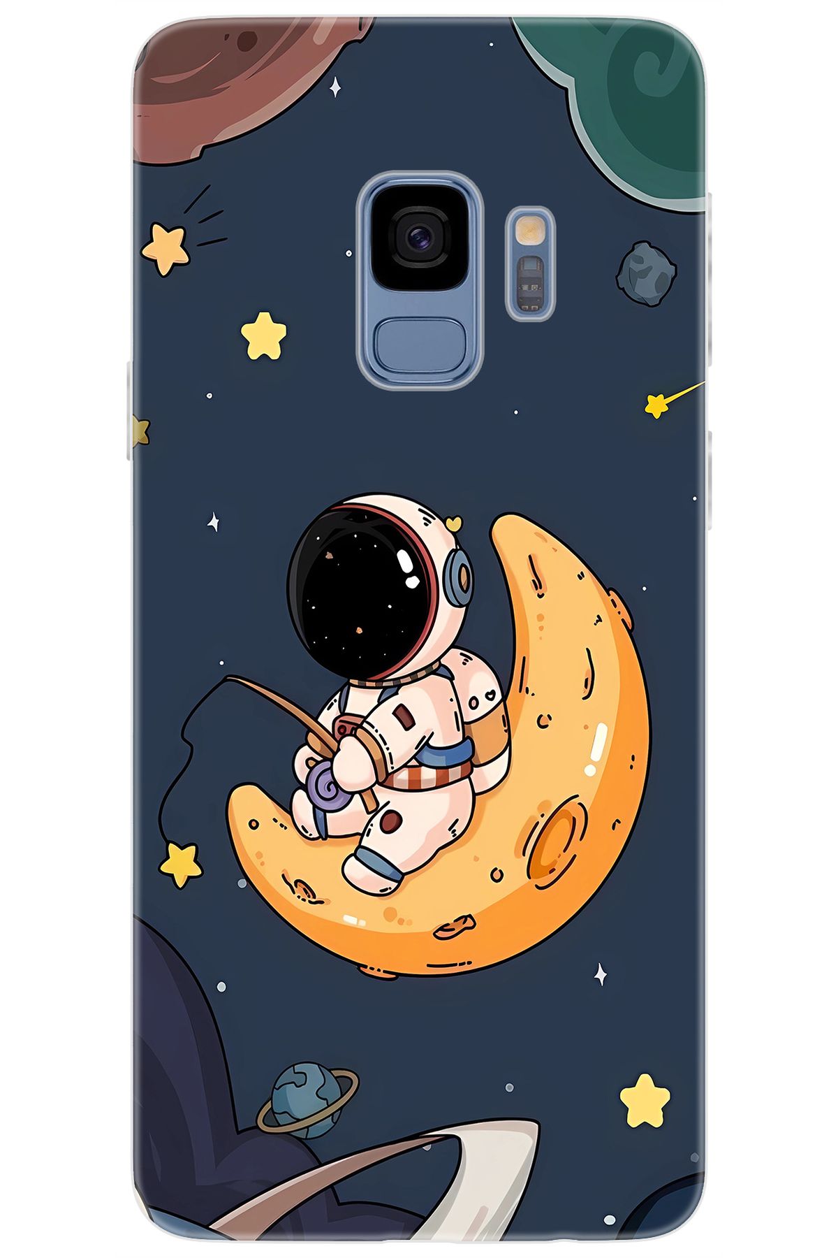 Ceppare Samsung Galaxy S9 (SM-G960F) Uyumlu Kılıf Desen Baskılı Silikon Astronot STK:698 CP-SggdGcX