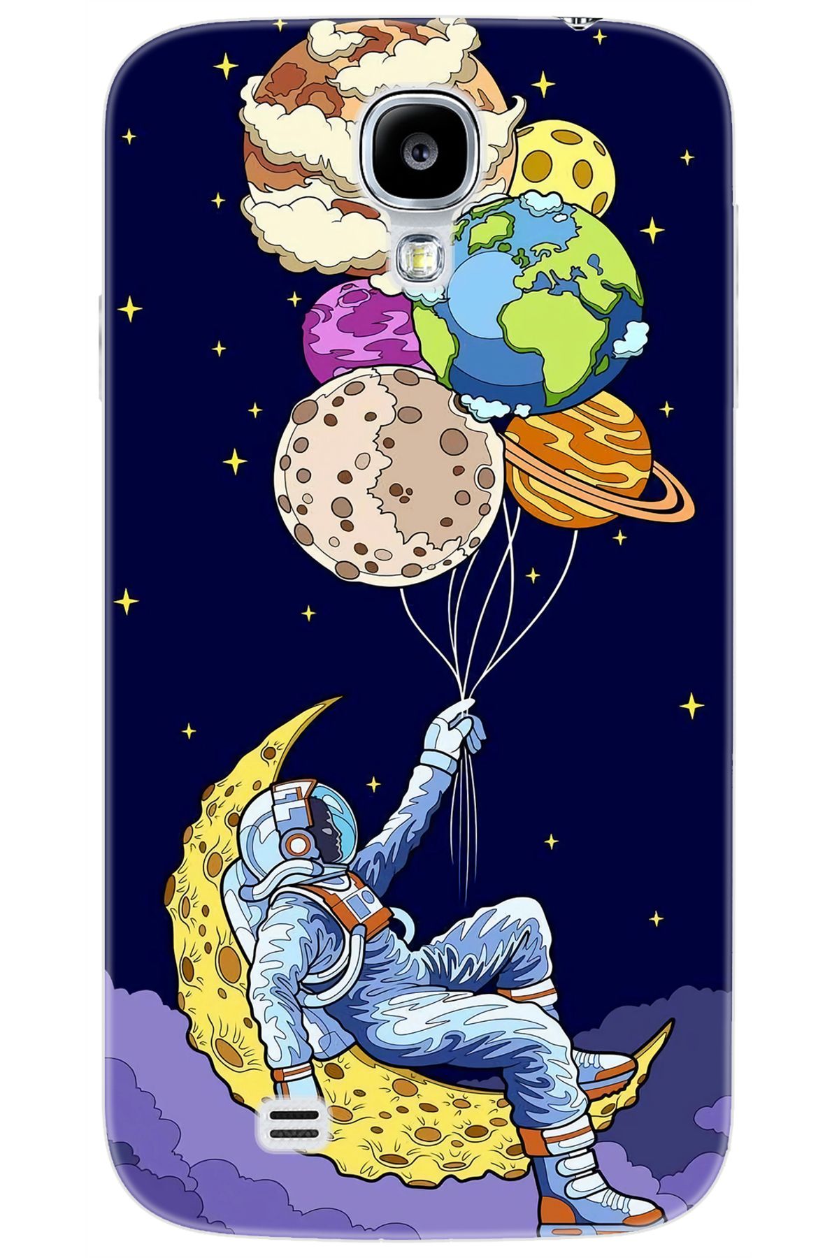Ceppare Samsung Galaxy S4 (GT-I9500) Uyumlu Kılıf Desen Baskılı Silikon Astronot STK:729 CP-SALoGSY
