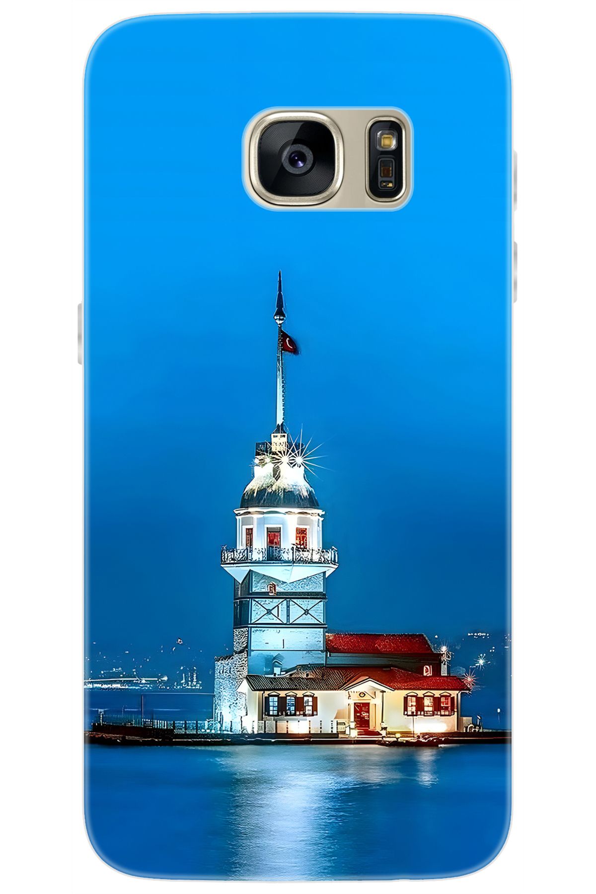 Ceppare Samsung Galaxy S7 (SM-G930F) Uyumlu Kılıf Desen Baskılı Silikon Kız Kulesi STK:617 CP-NKZ6CxD