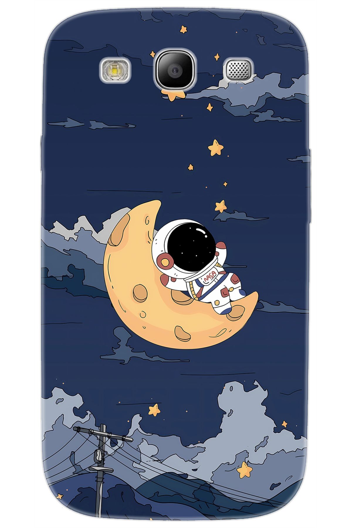Ceppare Samsung Galaxy S3 (GT-I9300) Uyumlu Kılıf Desen Baskılı Silikon Astronot STK:684 CP-y365eNO