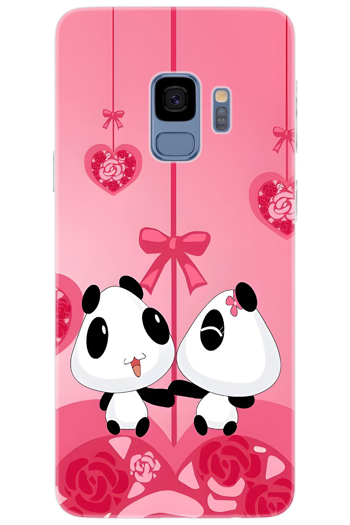 Ceppare Samsung Galaxy S9 (SM-G960F) Uyumlu Kılıf Desen Baskılı Silikon Sevimli Pandalar STK:166 CP-HGpj02I