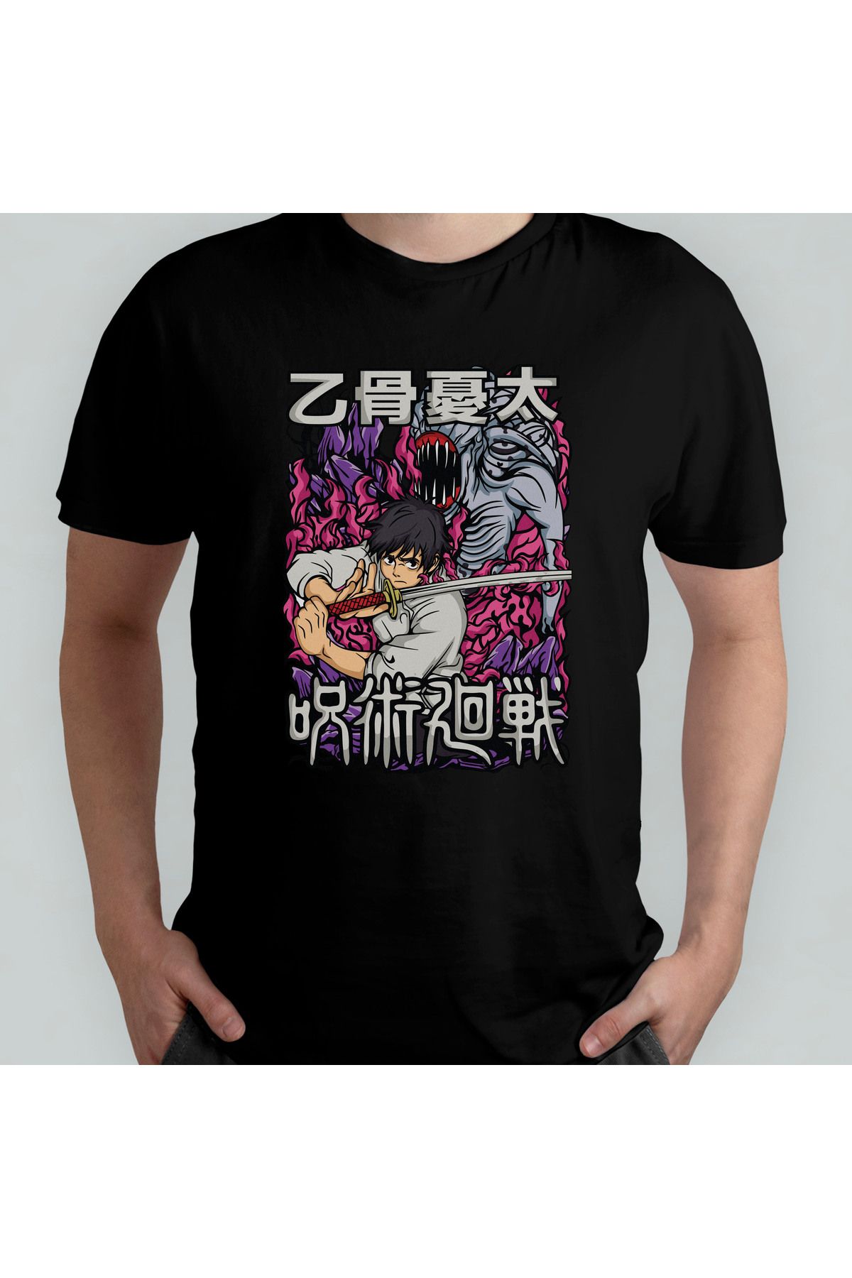 Pixxa Jujutsu Kaisen Unisex %100 Pamuklu Bisiklet Yaka T-Shirt Model 11