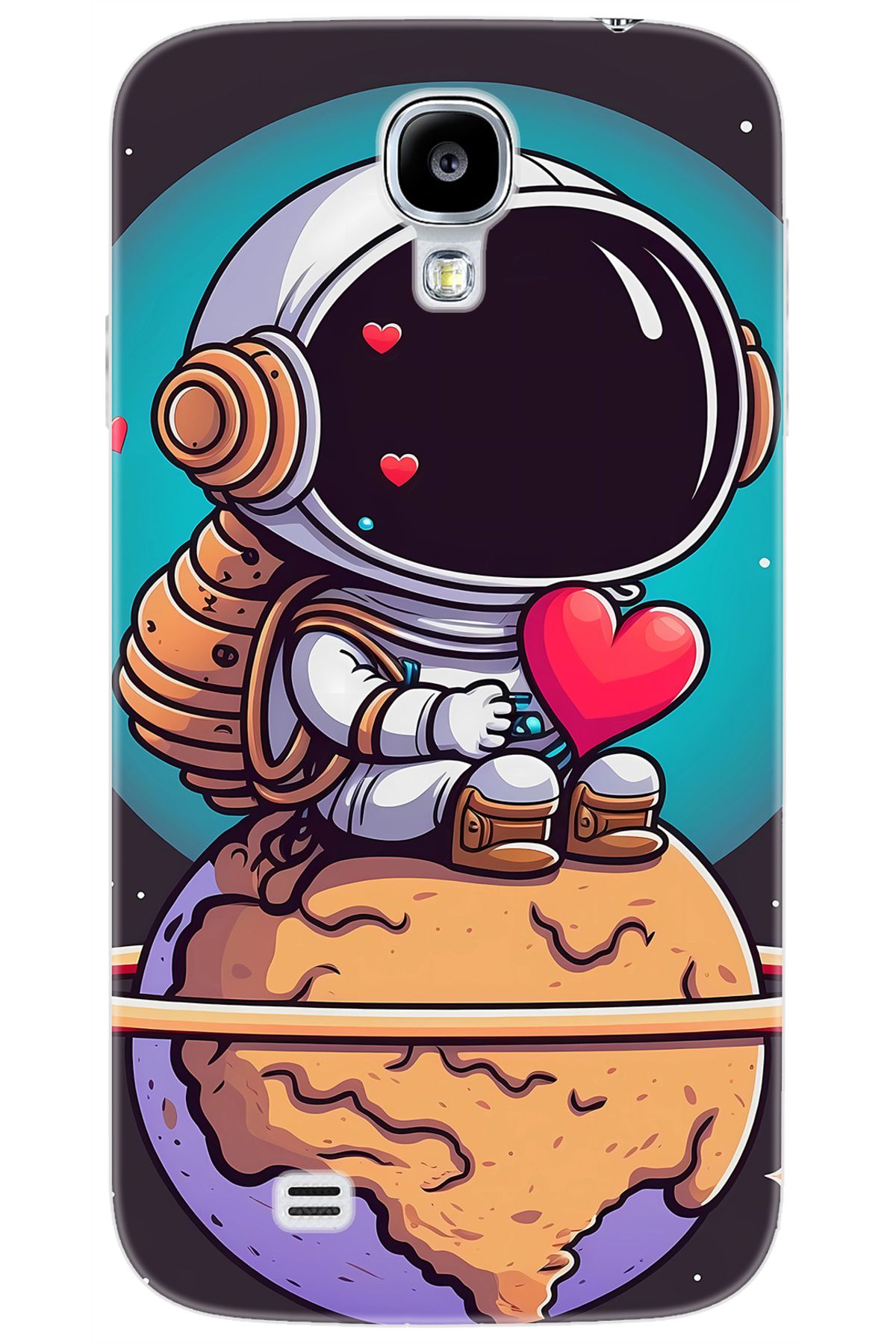 Ceppare Samsung Galaxy S4 (GT-I9500) Uyumlu Kılıf Desen Baskılı Silikon Astronot Serisi STK:1007 CP-XWBObCt