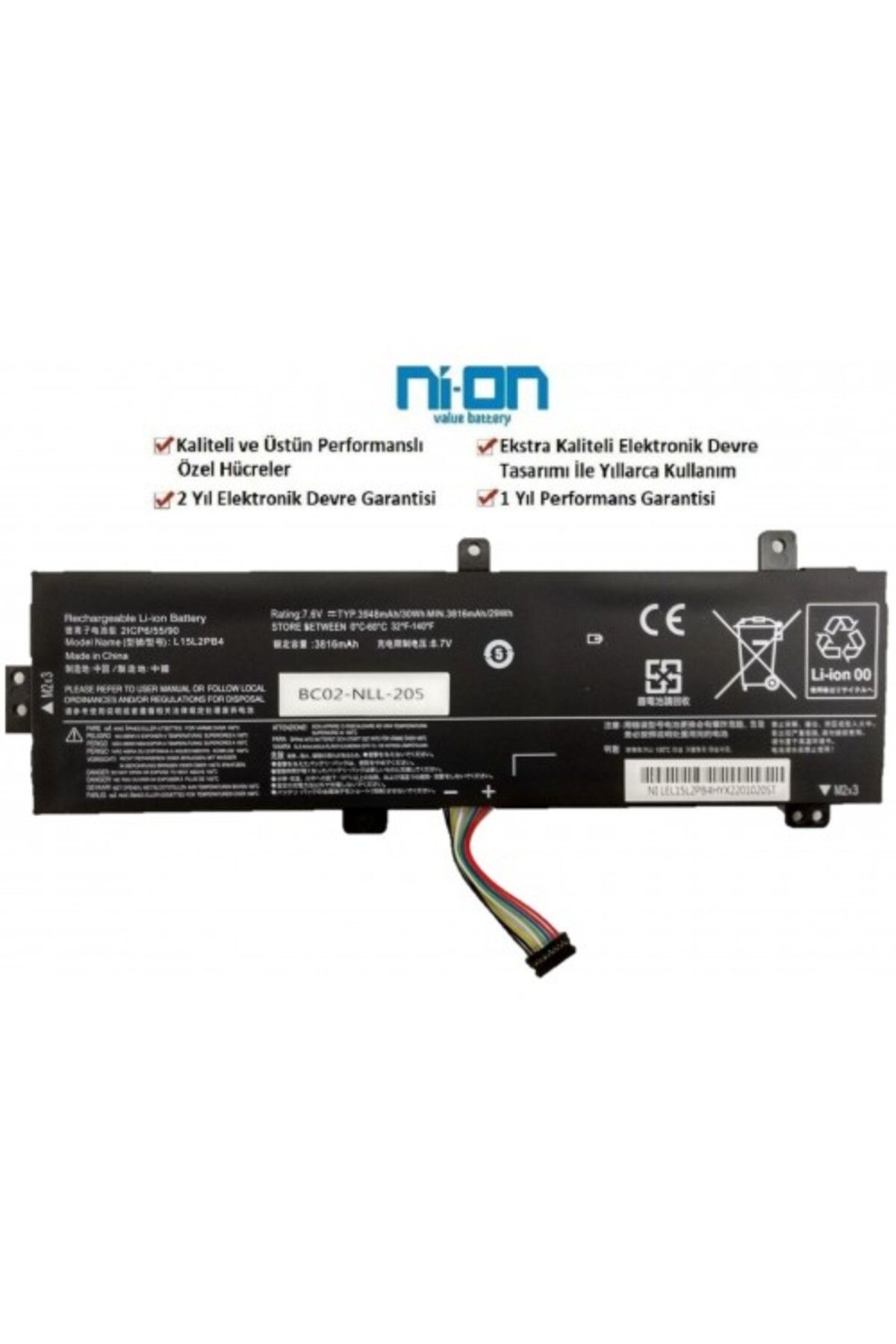 NION Lenovo L15C2PB7 L15M2PB5 uyumlu Notebook Batarya - Pil