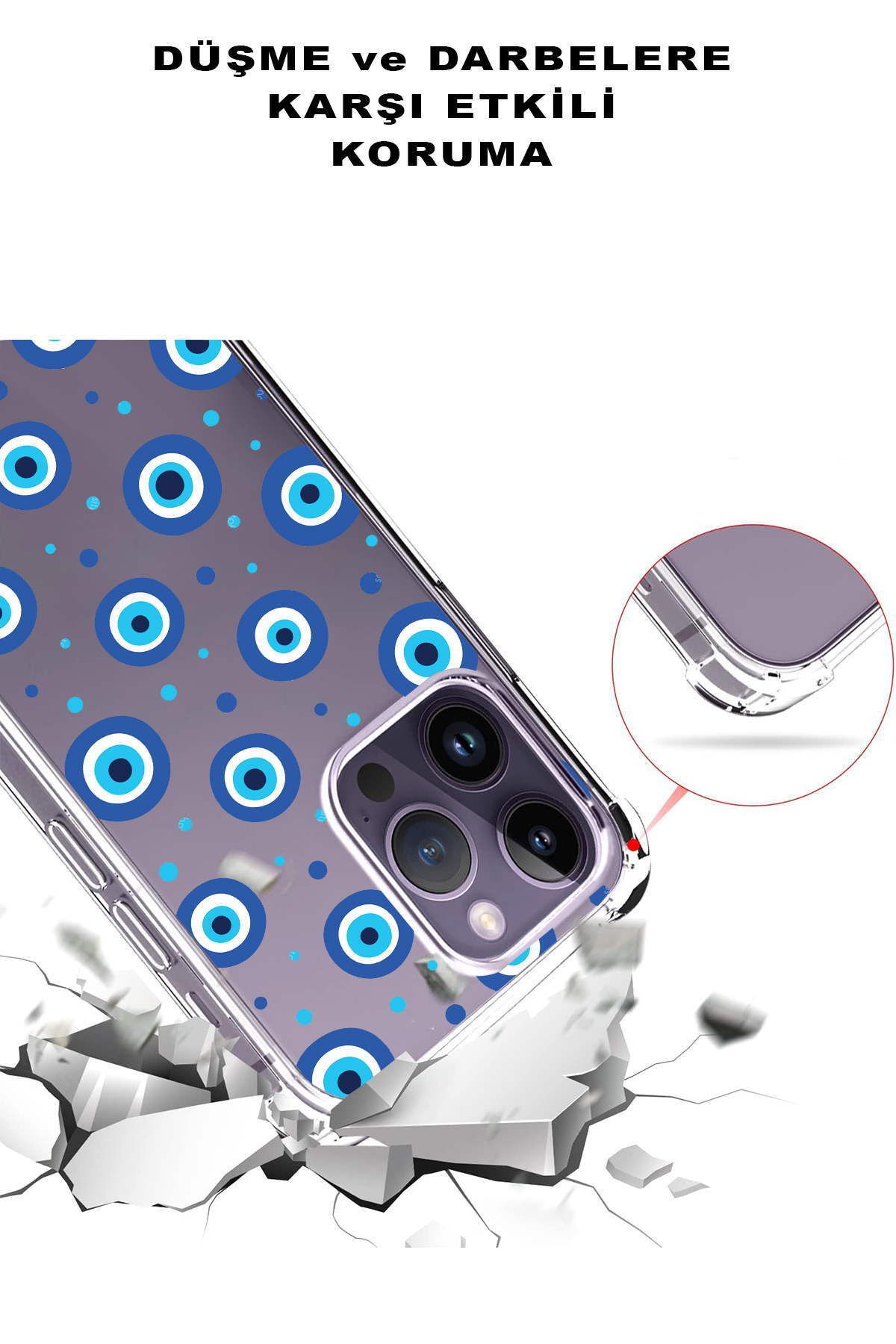 PrintiFy PrinriFy Samsung Galaxy A56 Uyumlu Nazar Boncuğu 1 Baskılı Şeffaf Köşe Korumalı Antişok Kılıf