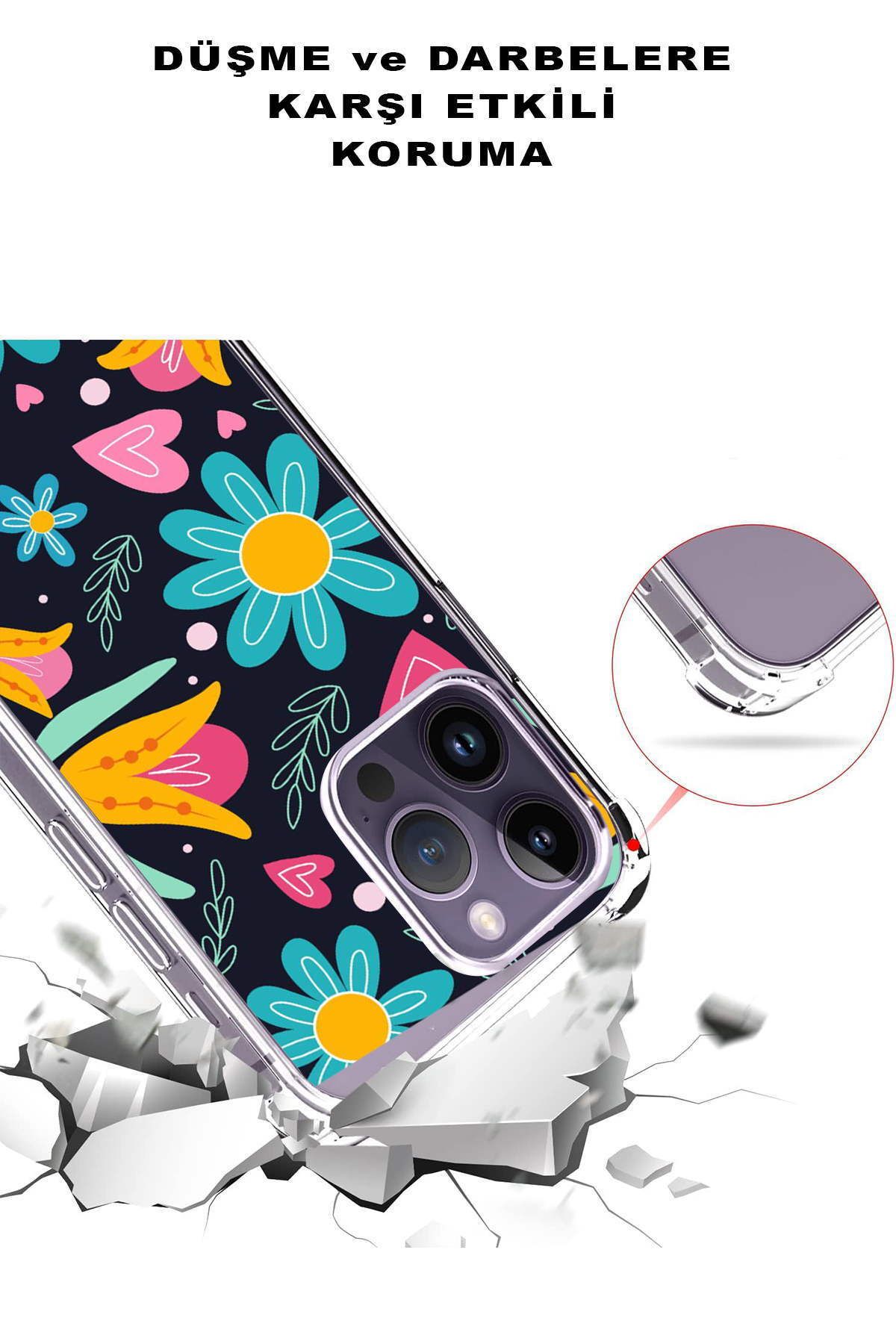 PrintiFy Samsung Galaxy A16 ile Uyumlu Retro Color 1 Baskılı Şeffaf Köşe Korumalı Antişok Kılıf