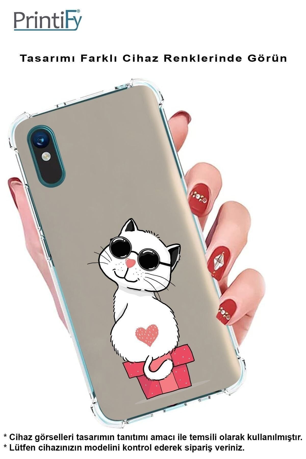 PrintiFy PrinriFy Samsung Galaxy A56 Uyumlu CoolCat Baskılı Şeffaf Köşe Korumalı Antişok Kılıf