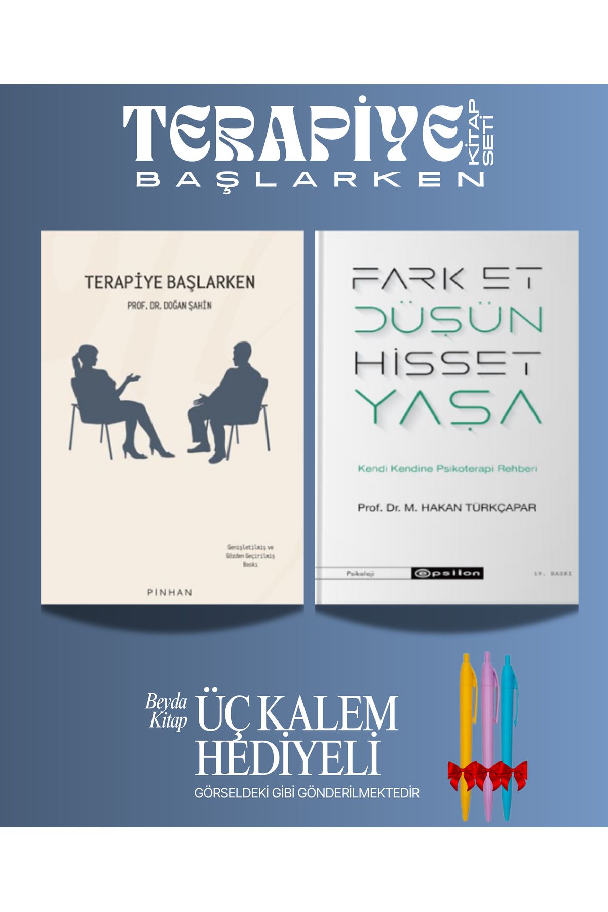 Pinhan Yayıncılık Terapiye Başlarken - Fark Et Düşün - Doğan Şahin - Kalem Hediyeli - Kitap Seti