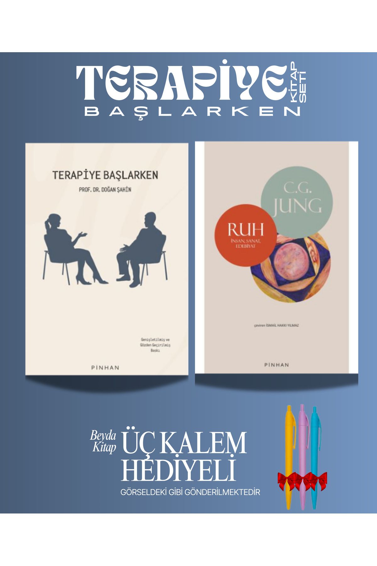 Pinhan Yayıncılık Terapiye Başlarken - Ruh - Doğan Şahin - Kalem Hediyeli - Kitap Seti