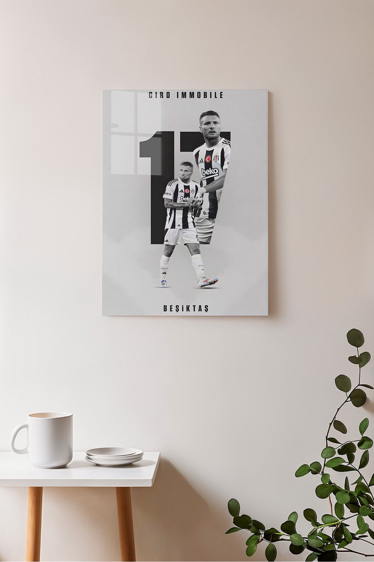 Ayabak Metal Poster Beşiktaş Ciro Immobile - Dekoratif Metal Poster - Hediyelik Çerçevesiz Tablo