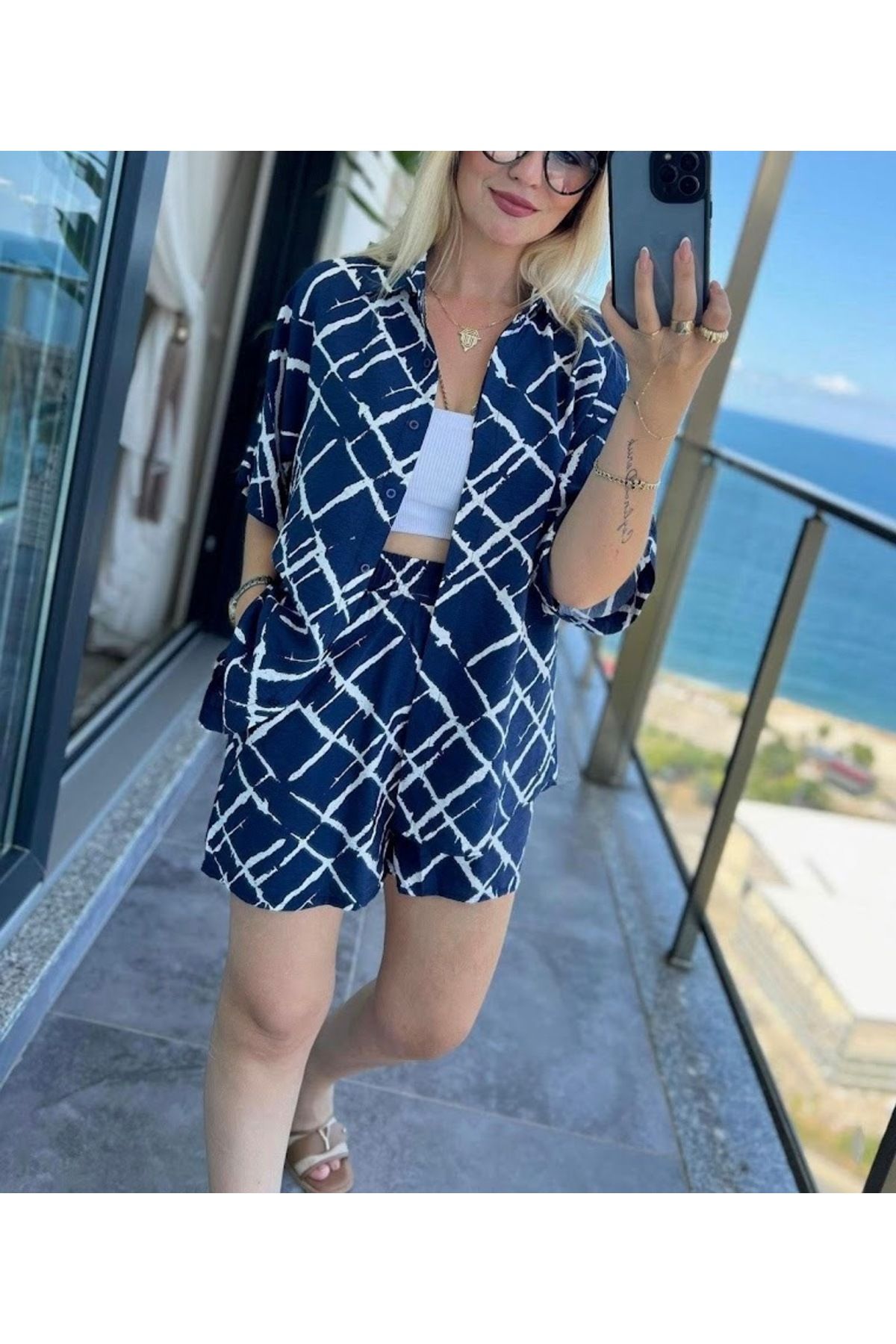 Leila MODAL GÖMLEK ŞORT İKİLİ TAKIM