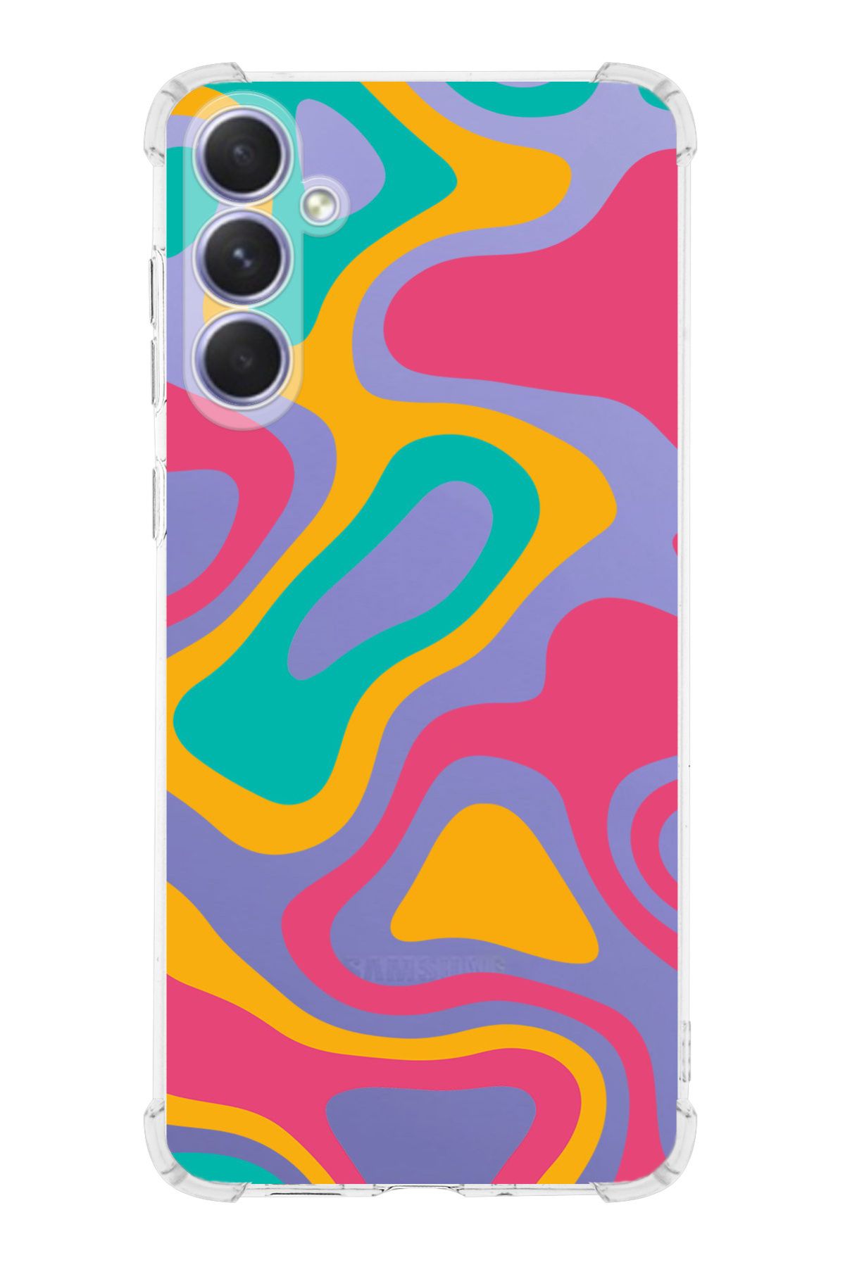 PrintiFy PrinriFy Samsung Galaxy A56 Uyumlu Renkli Desen 2 Baskılı Şeffaf Köşe Korumalı Antişok Kılıf