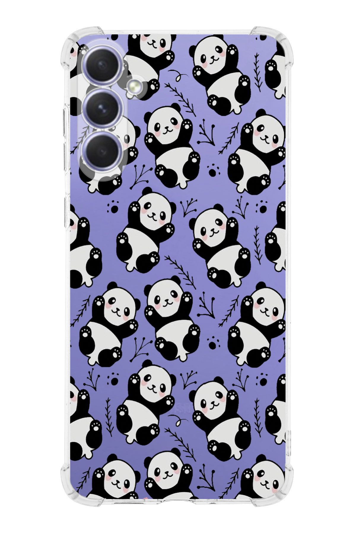 PrintiFy PrinriFy Samsung Galaxy A56 Uyumlu Panda Baskılı Şeffaf Köşe Korumalı Antişok Kılıf