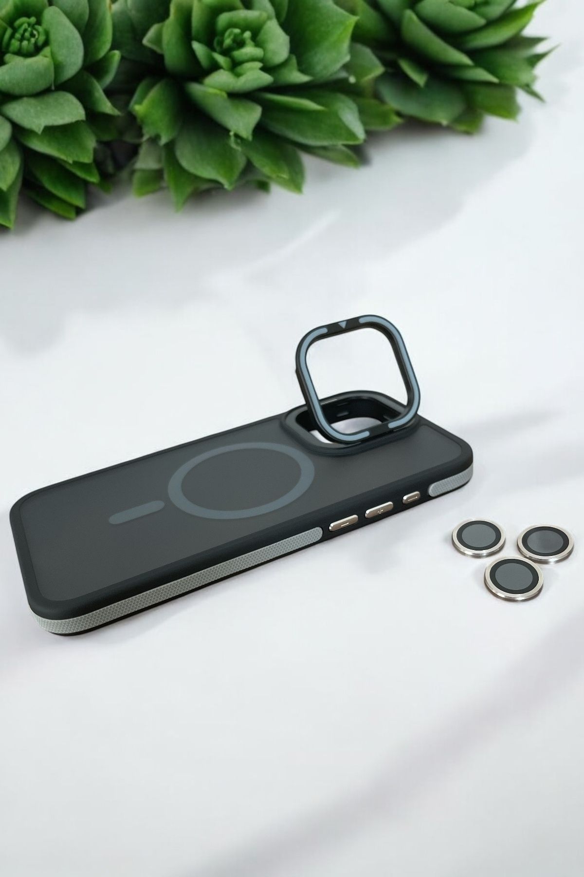 ProNorth Apple Iphone 16 Pro Max Kılıf Magsafe Destekli Zırh Şeritli Standlı Premium Kapak