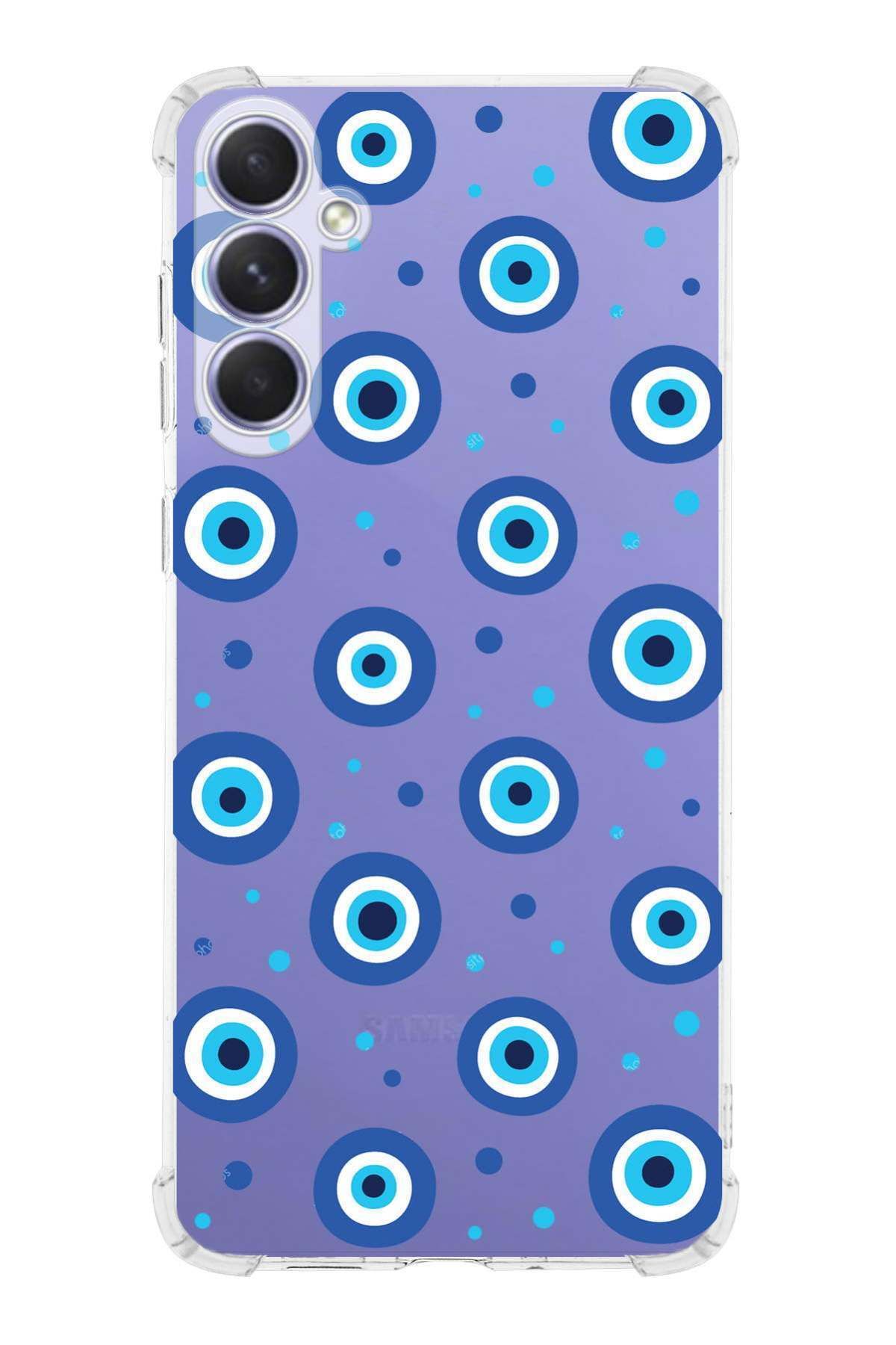 PrintiFy PrinriFy Samsung Galaxy A56 Uyumlu Nazar Boncuğu 1 Baskılı Şeffaf Köşe Korumalı Antişok Kılıf