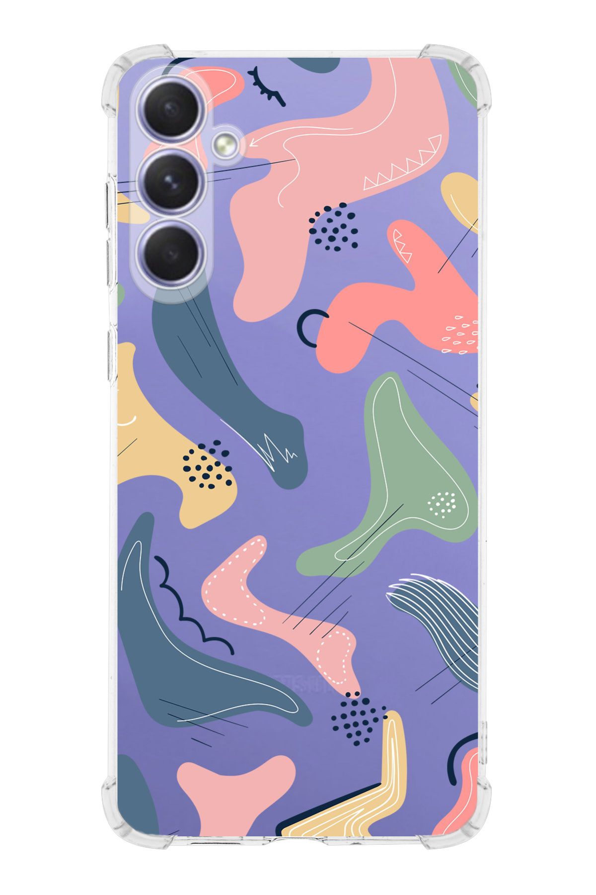 PrintiFy PrinriFy Samsung Galaxy A56 Uyumlu Abstract Baskılı Şeffaf Köşe Korumalı Antişok Kılıf