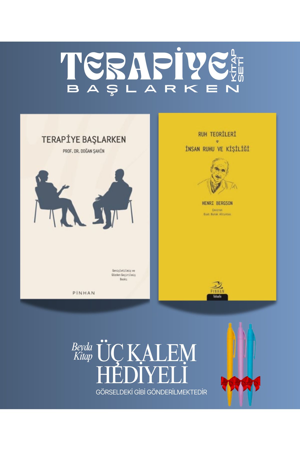 Pinhan Yayıncılık Terapiye Başlarken - İnsan Ruhu ve Kişiliği - Doğan Şahin - Kalem Hediyeli - Kitap Seti