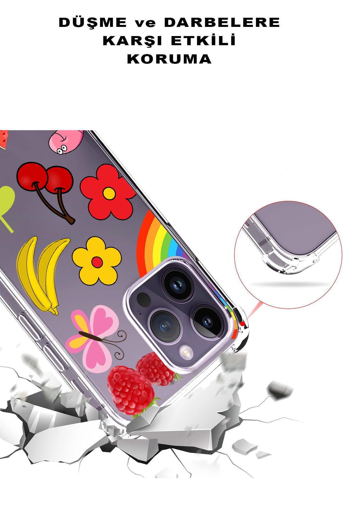 PrintiFy PrinriFy Samsung Galaxy A56 Uyumlu Water Color 5 Baskılı Şeffaf Köşe Korumalı Antişok Kılıf