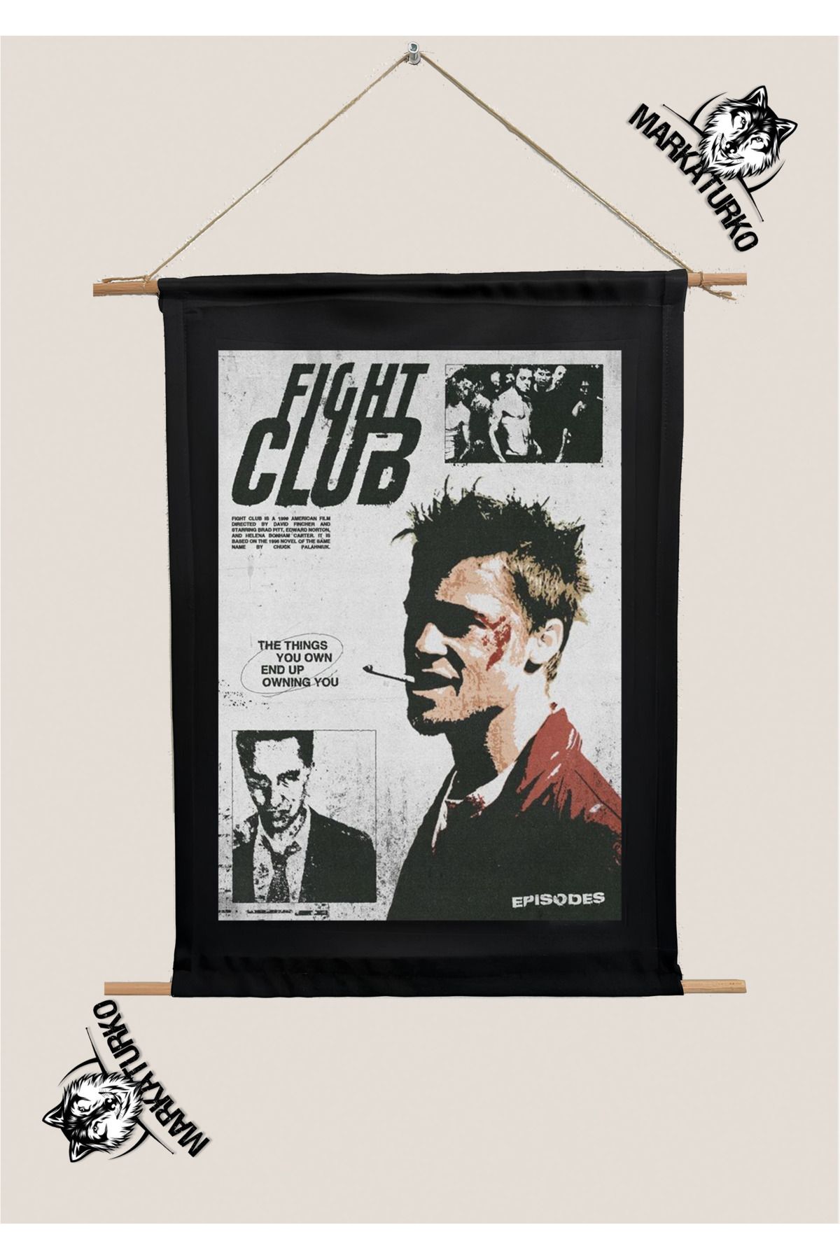 MarkaTurko FIGHT CLUB POSTER ÖZEL TASARIM SÜBLİMASYON BASKI TABLO 1976-8