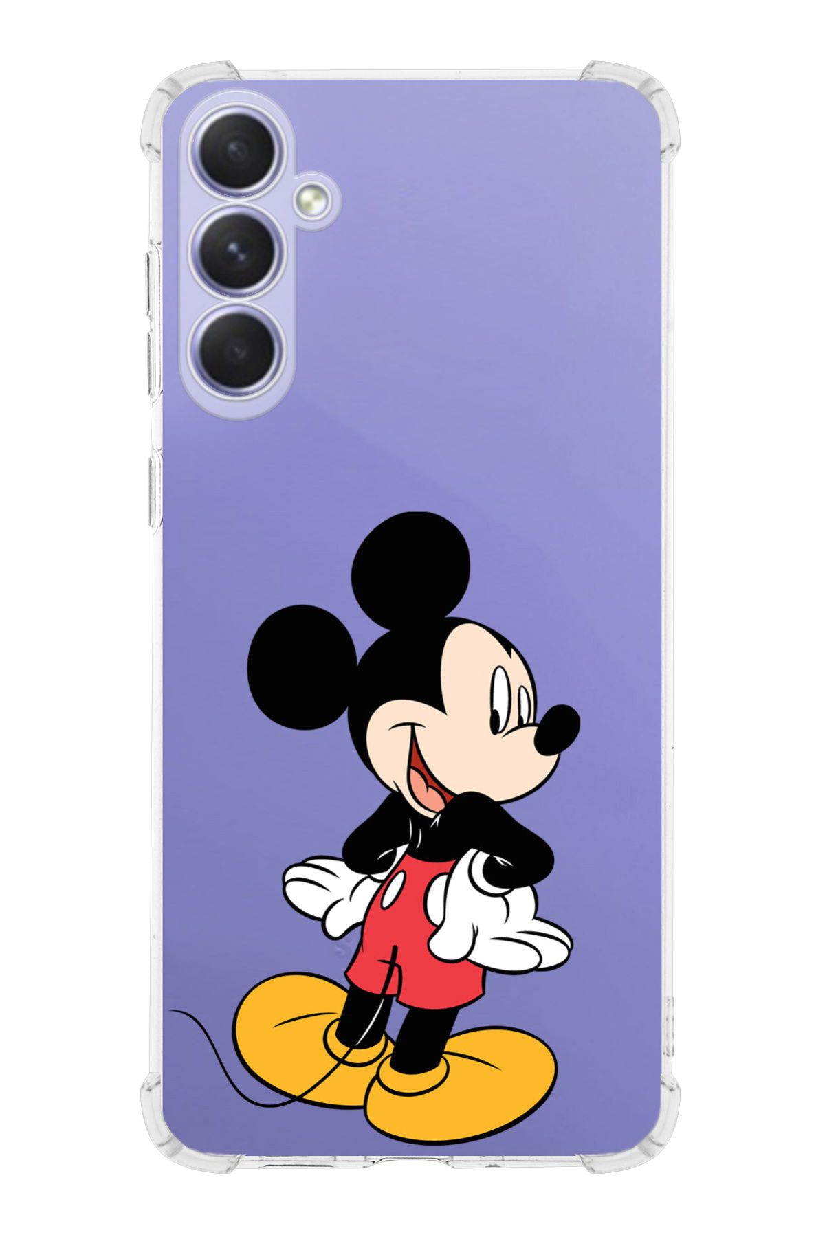 PrintiFy PrinriFy Samsung Galaxy A56 Uyumlu Mickey Mouse 4 Baskılı Şeffaf Köşe Korumalı Antişok Kılıf