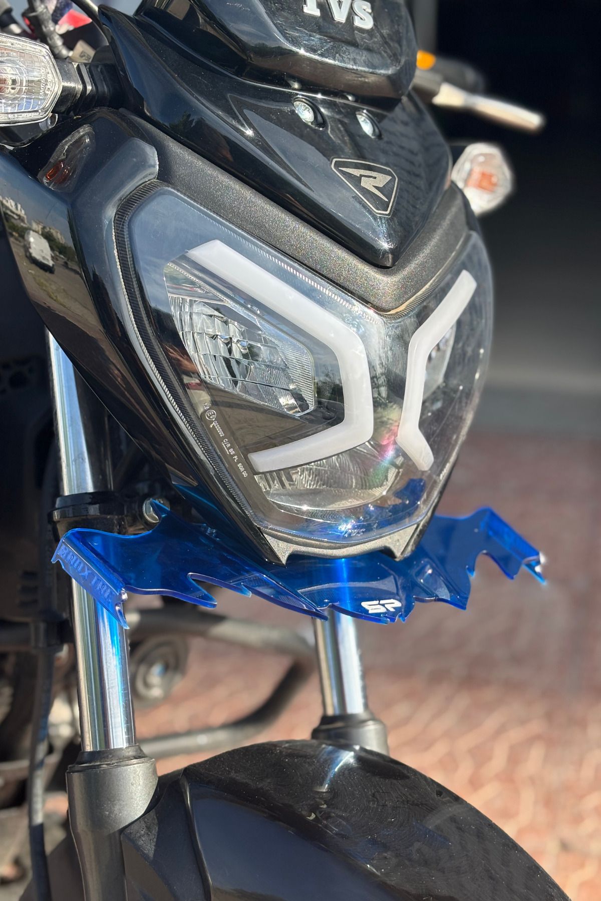 Banxtre TVS Raider Uyumlu Winglet-Gaga-Sakal Şeffaf Mavi Renk Parça (1 Adet)