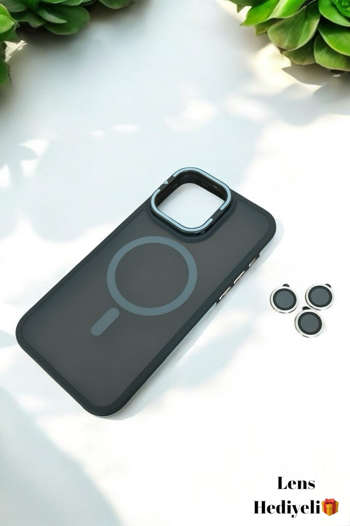 ProNorth Apple Iphone 16 Pro Kılıf Magsafe Destekli Zırh Şeritli Standlı Premium Kapak