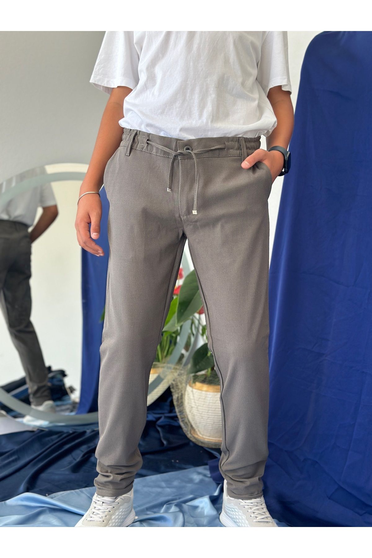 REDJEANS GİYİM Erkek Bel Lastikli Haki Jogger Pantolon
