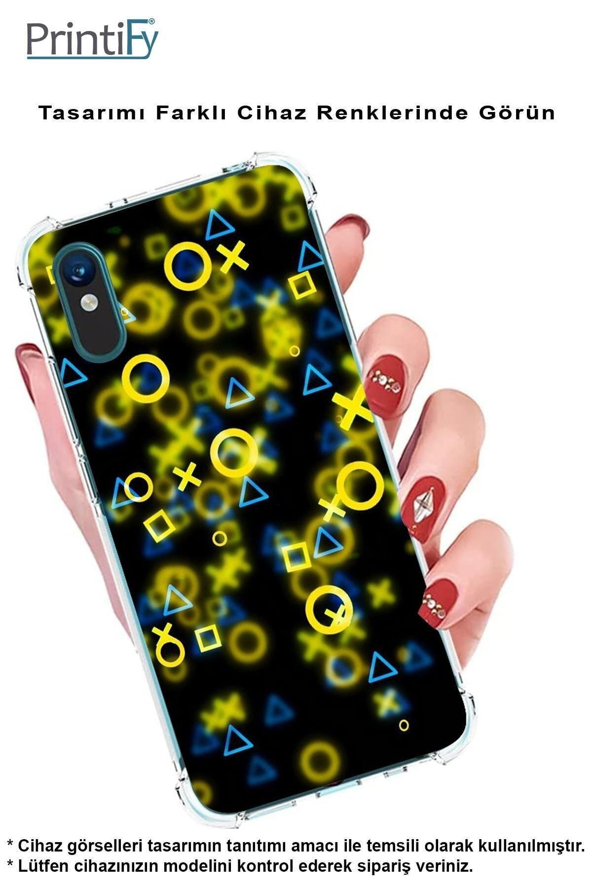 PrintiFy PrinriFy Samsung Galaxy A56 Uyumlu Semboller Baskılı Şeffaf Köşe Korumalı Antişok Kılıf